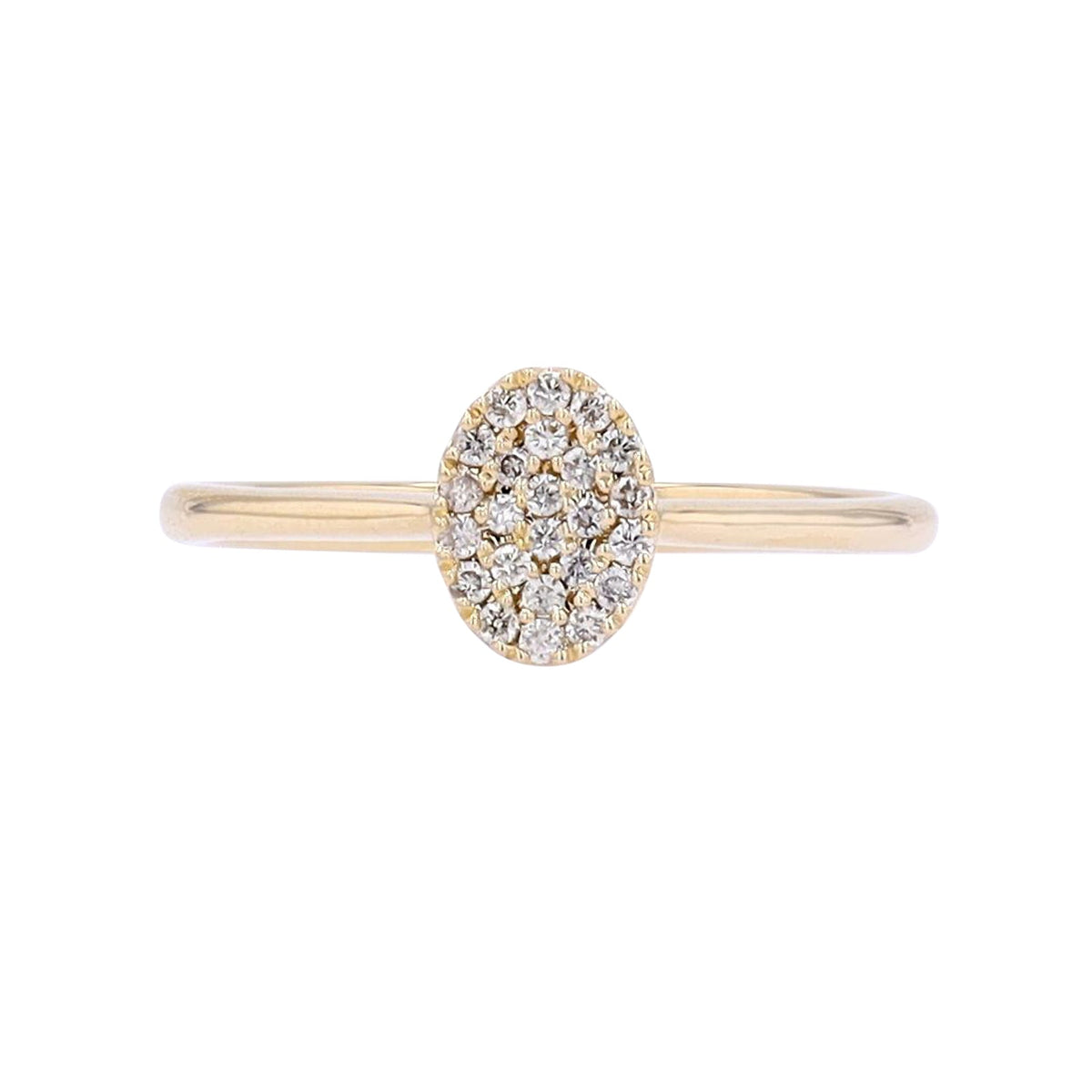 14K YG Diamond Cluster Oval Ring
