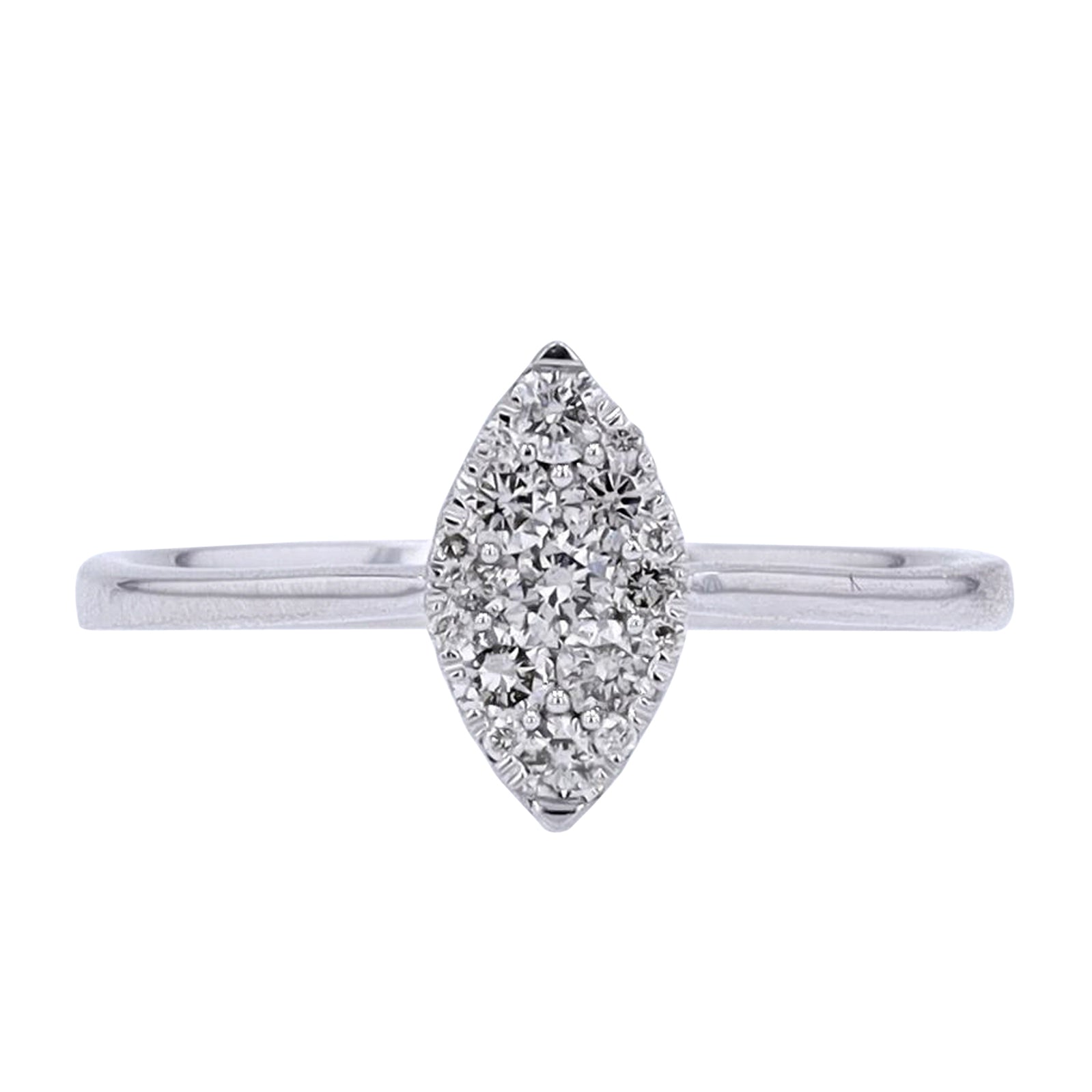 14K WG Marquise Cluster Diamond Ring