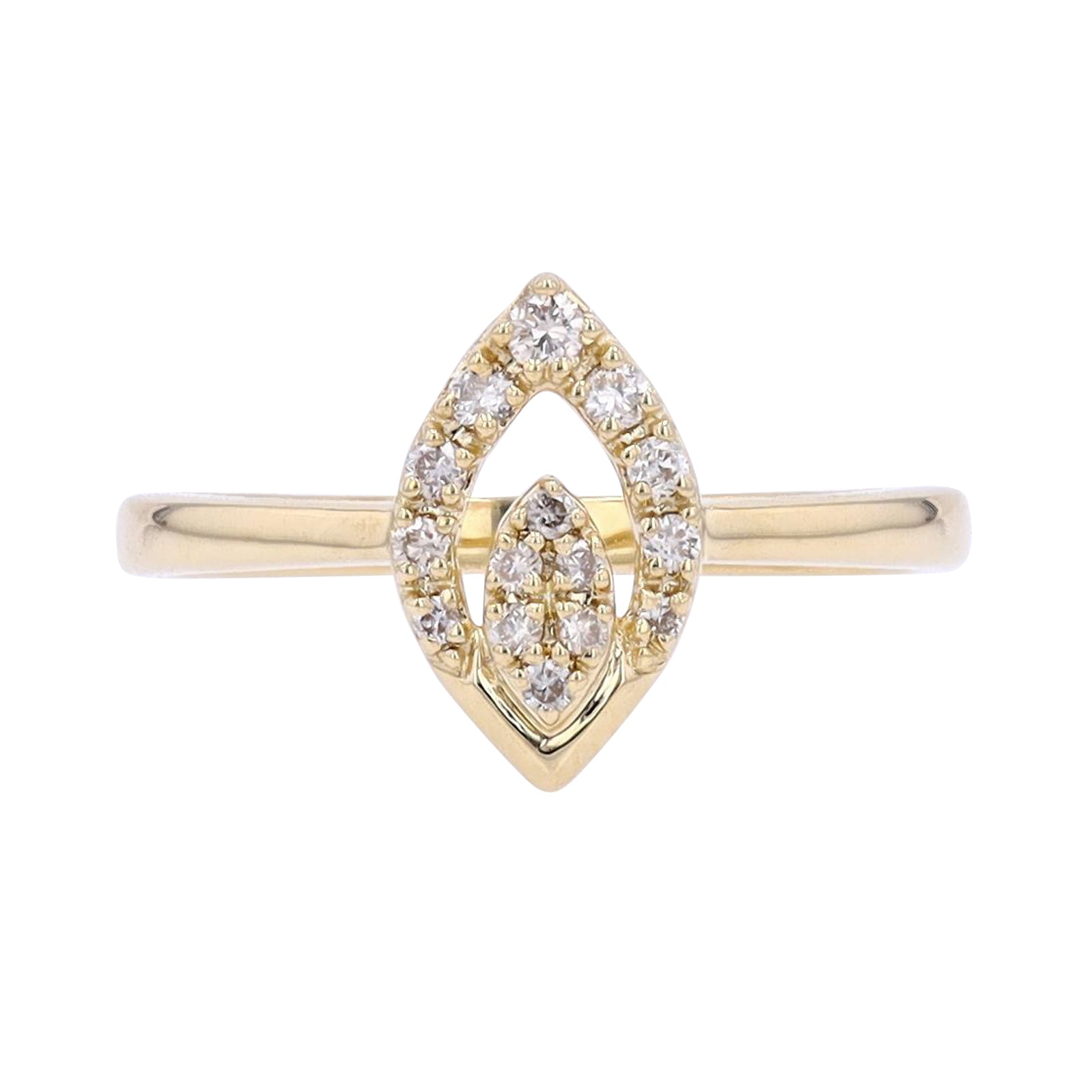 10K YG Diamond Marquise Shaped Ring