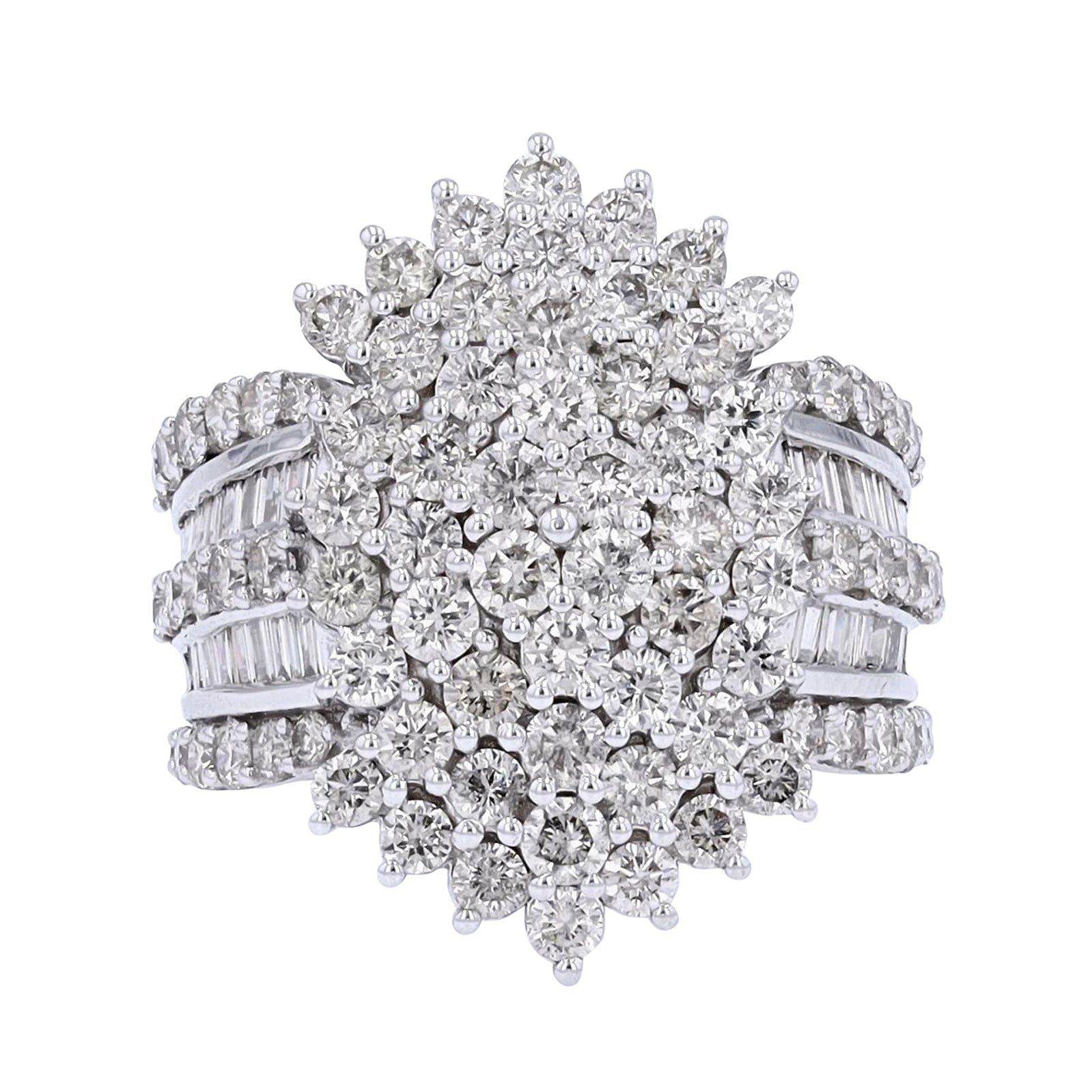 10K WG 4 CTW Diamond Cocktail Ring