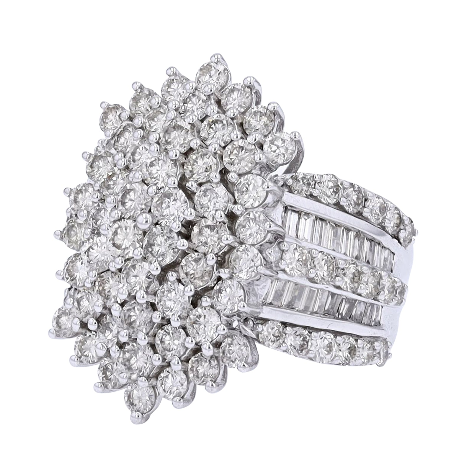 10K WG 4 CTW Diamond Cocktail Ring