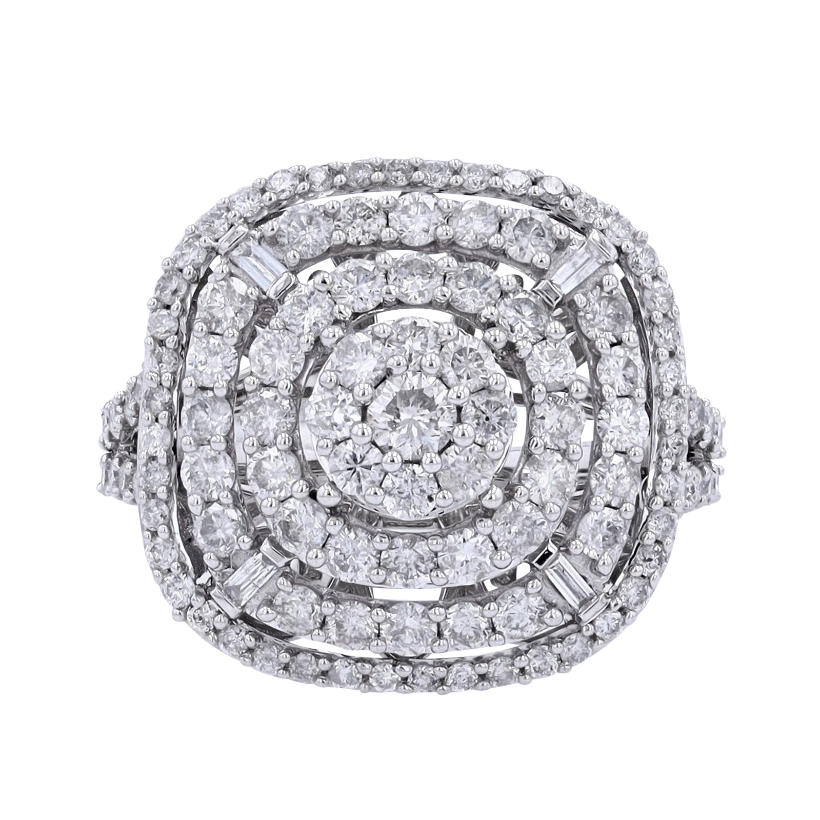 10K WG 2 CTW Diamond Cluster Ring