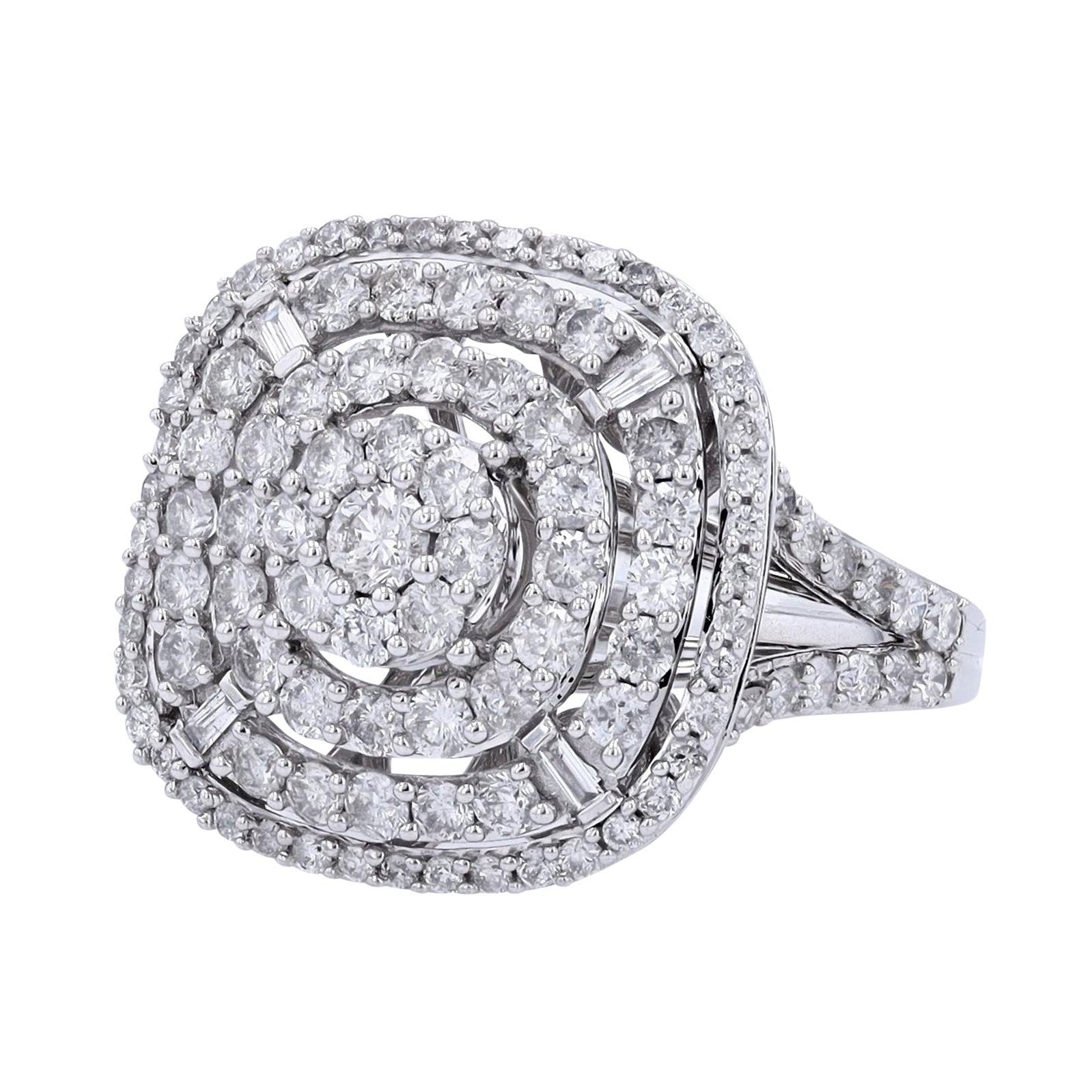 10K WG 2 CTW Diamond Cluster Ring
