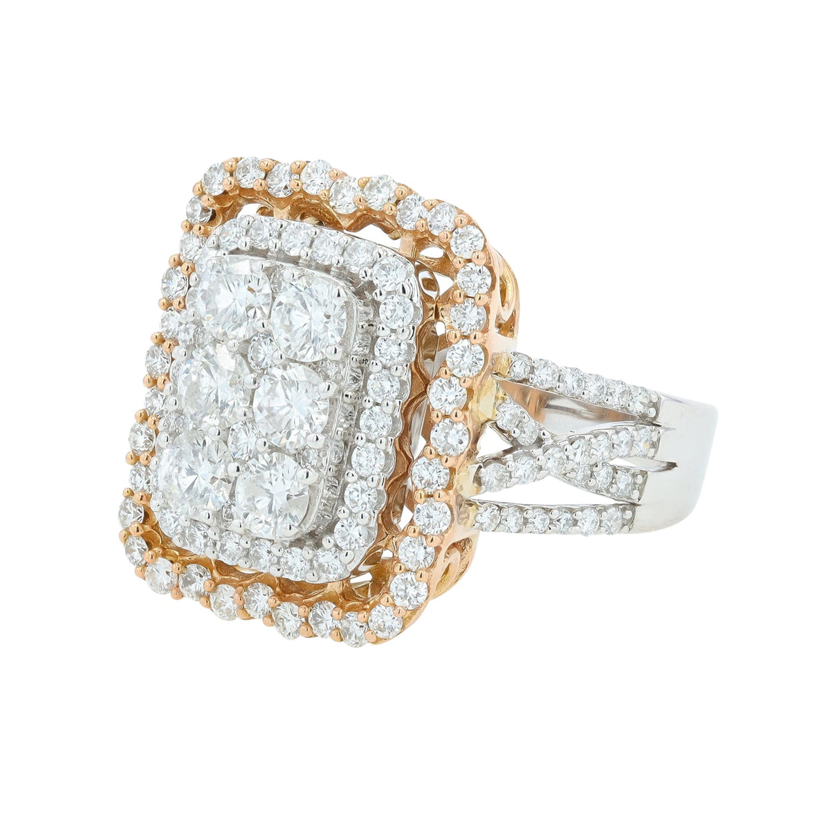 14K TT 2 CT Diamond Ring