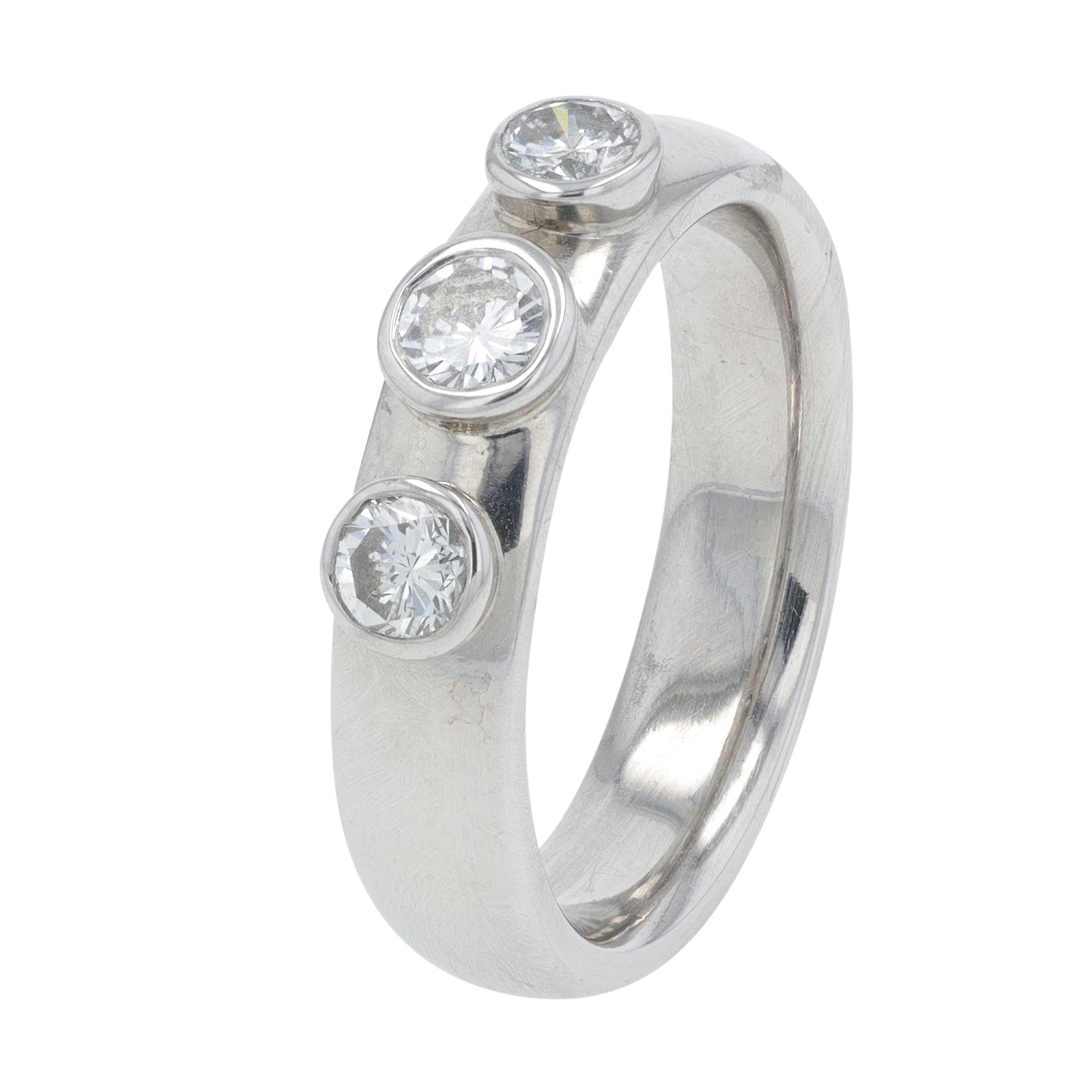 14K WG .50 CT Three Stone Diamond Ring