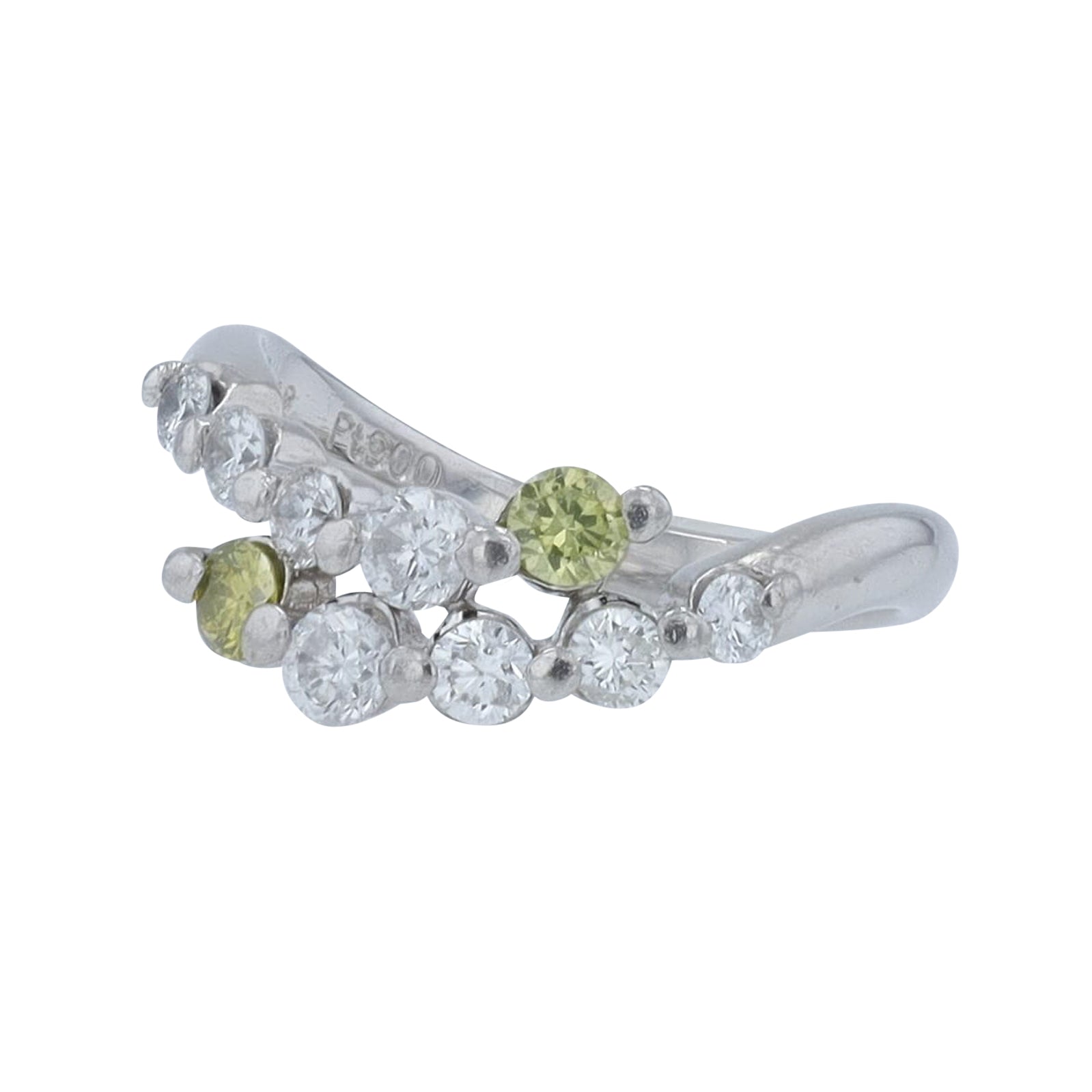 PLAT .77 CTW Diamond Bypass Ring