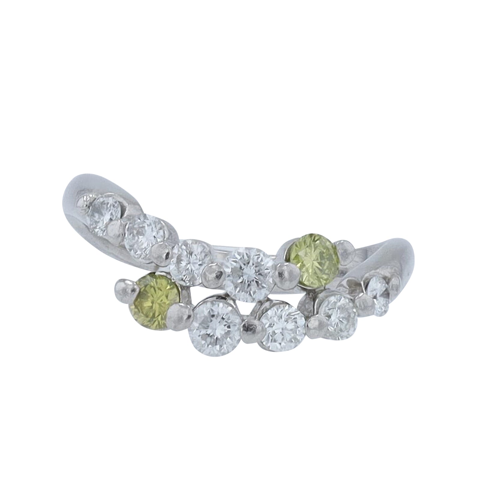 PLAT .77 CTW Diamond Bypass Ring