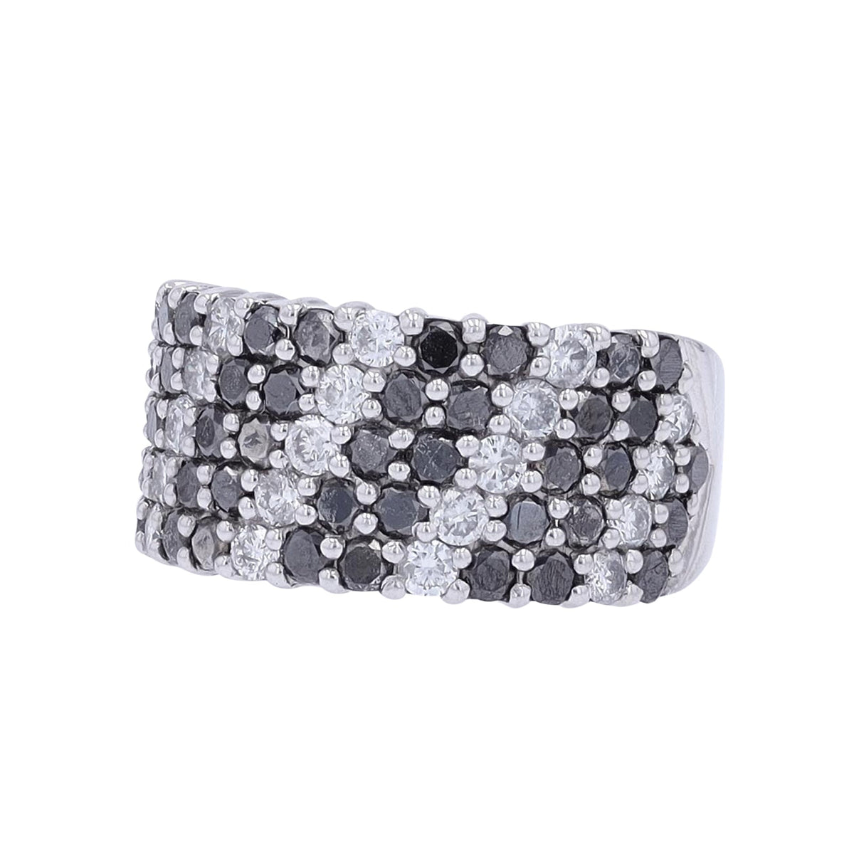 18K WG 1.80 CT Black & White Diamond Ring