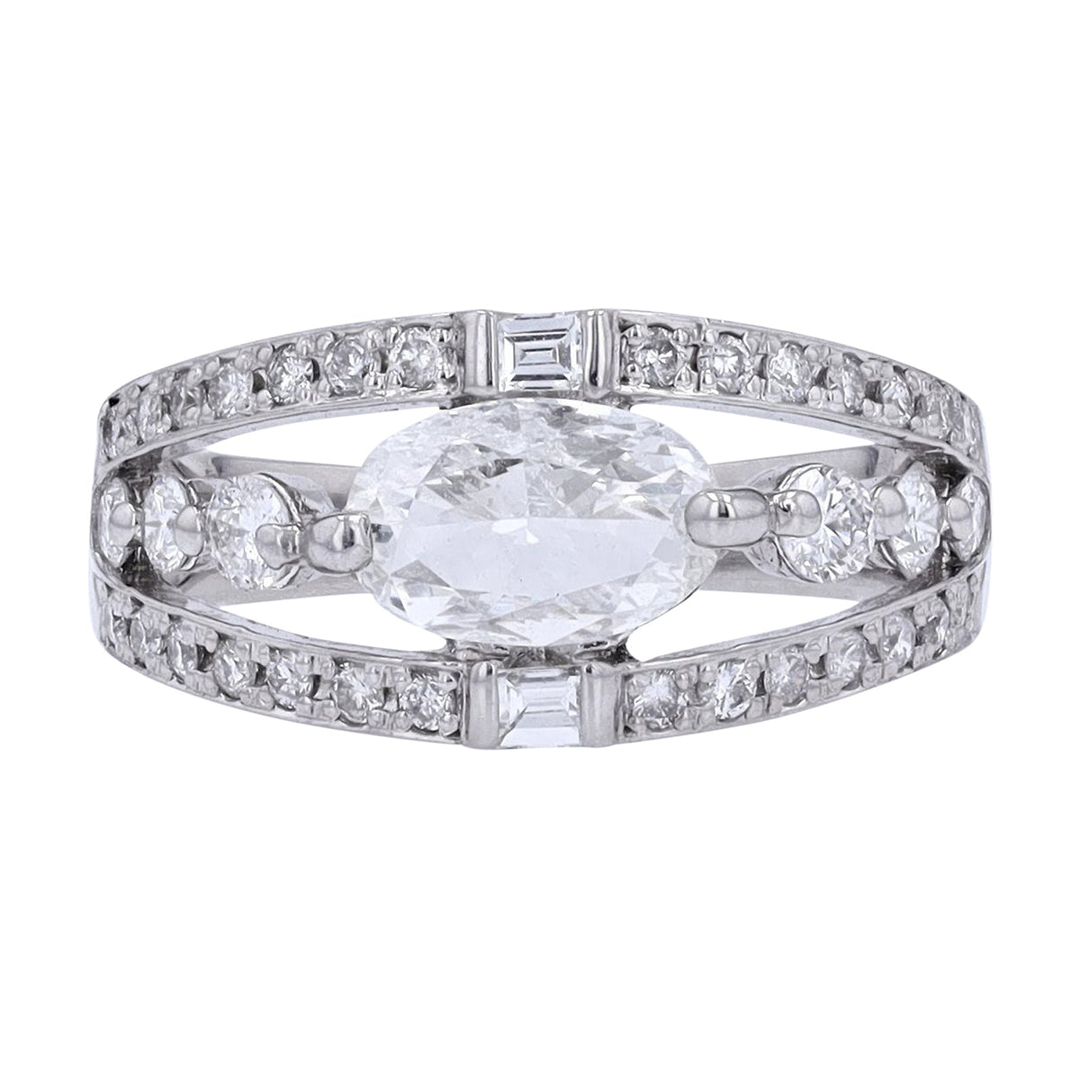 PT900 1 CT Oval Center Ring