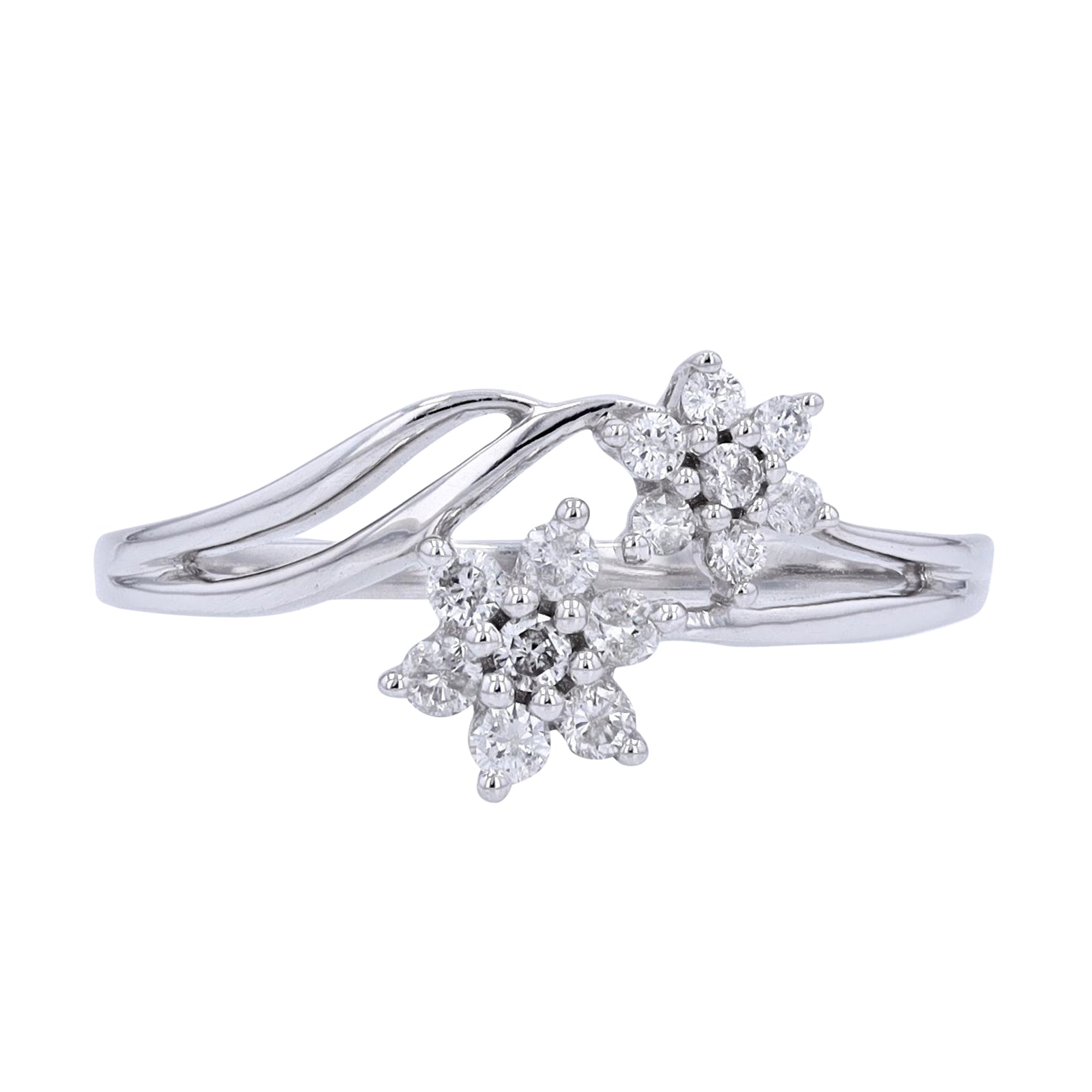 10K WG Diamond Flower Ring
