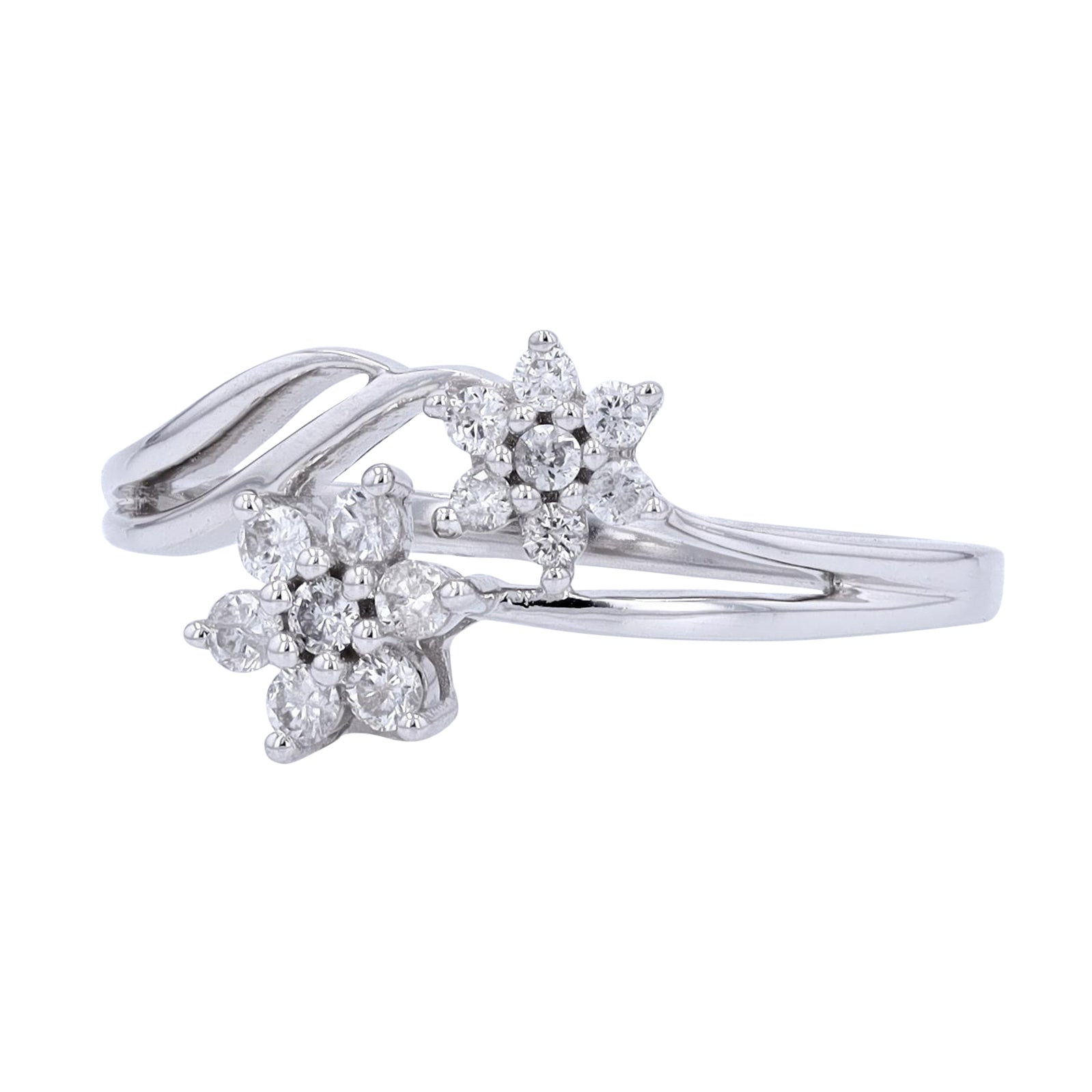 10K WG Diamond Flower Ring
