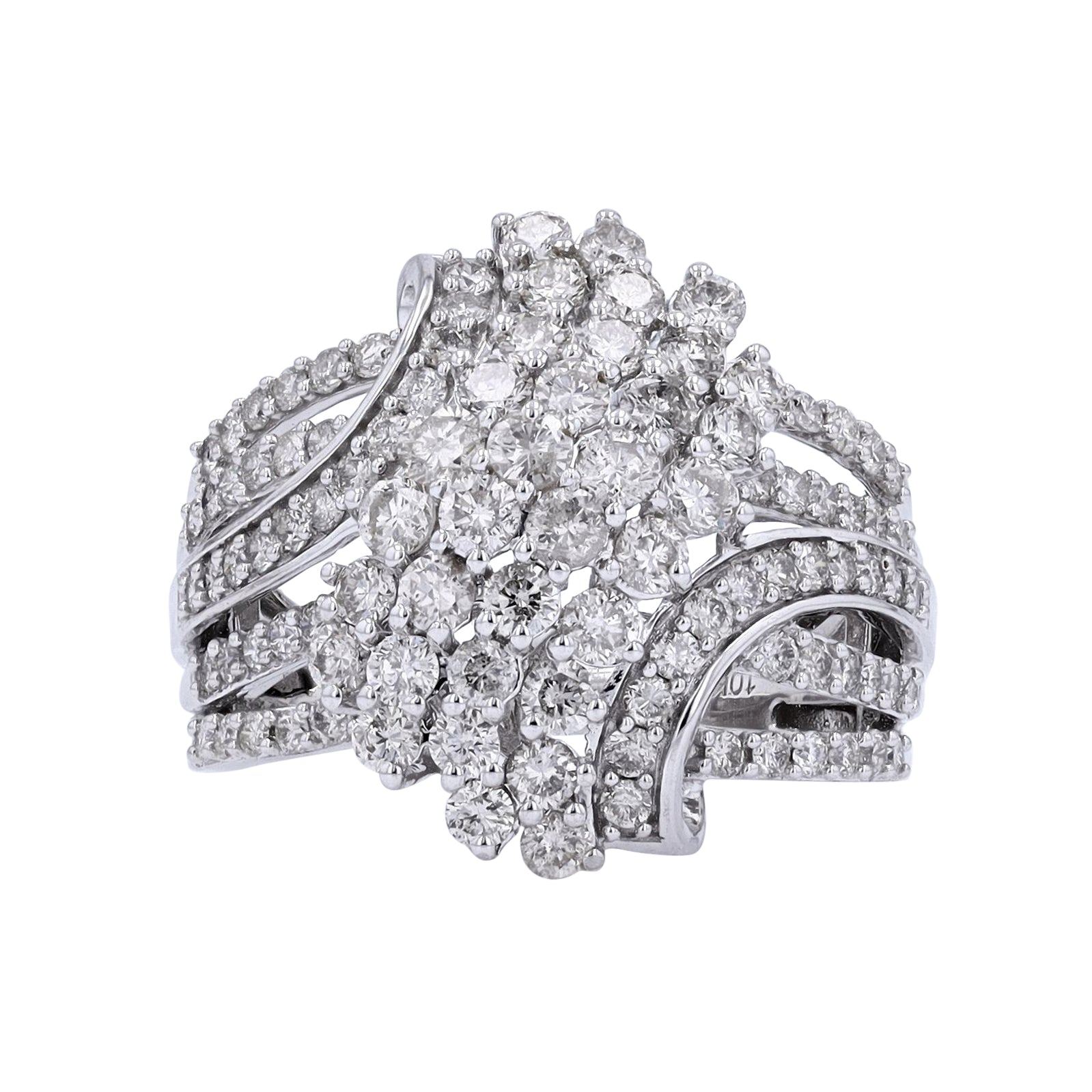 10K WG 2 CTW Diamond Waterfall Ring