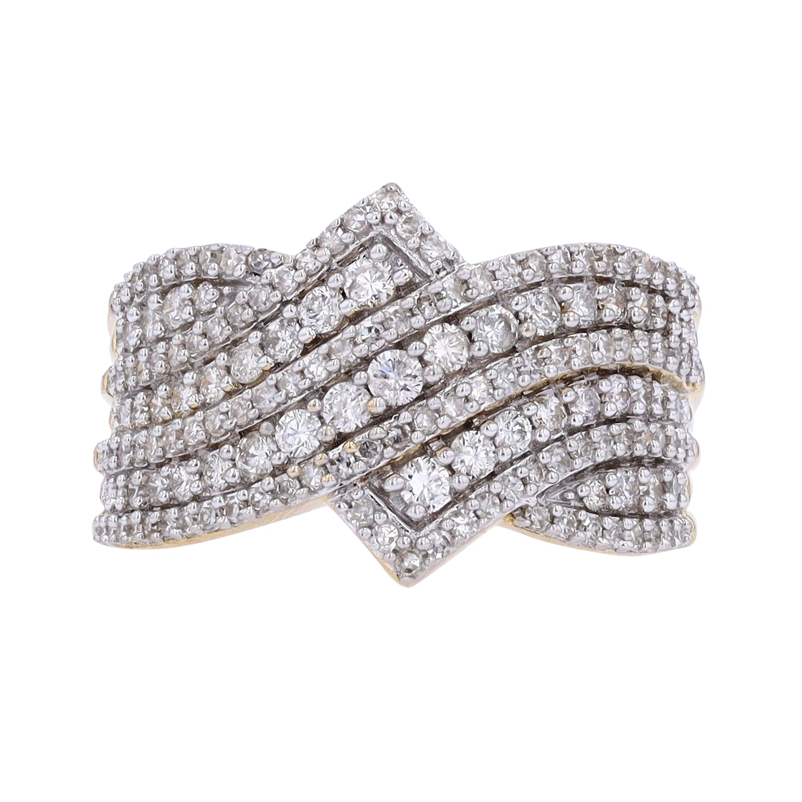 14K 1 CT Diamond Crossover Ring<p><strong>More Colors Available</p></strong>