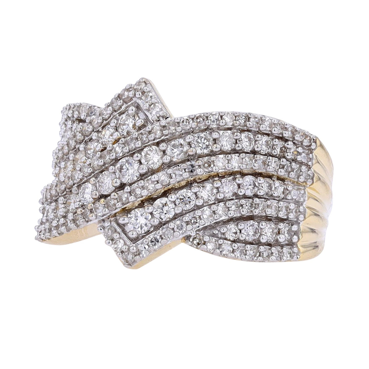14K 1 CT Diamond Crossover Ring<p><strong>More Colors Available</p></strong>