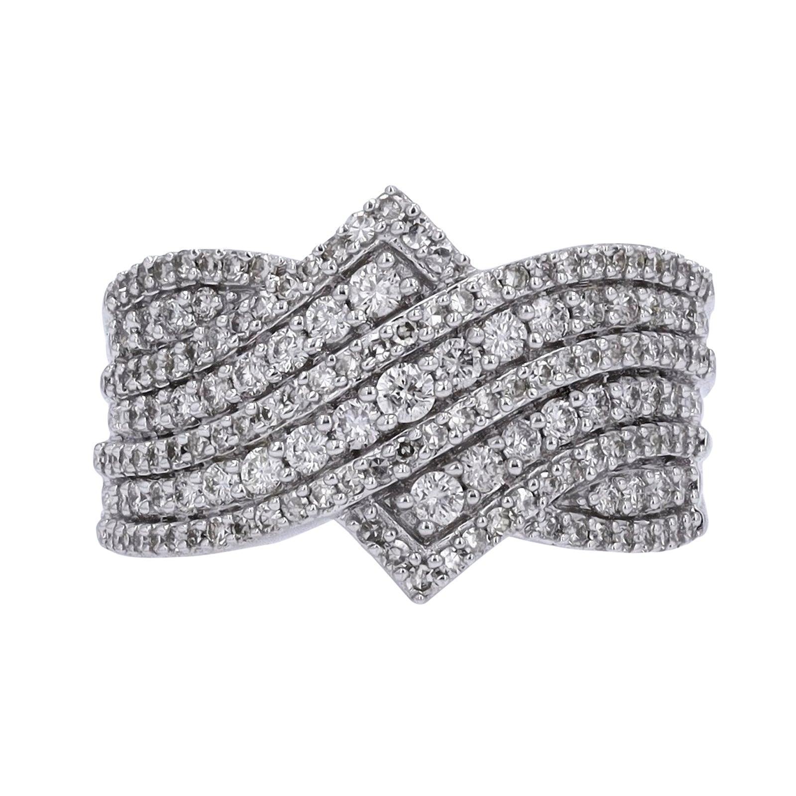 14K 1 CT Diamond Crossover Ring<p><strong>More Colors Available</p></strong>