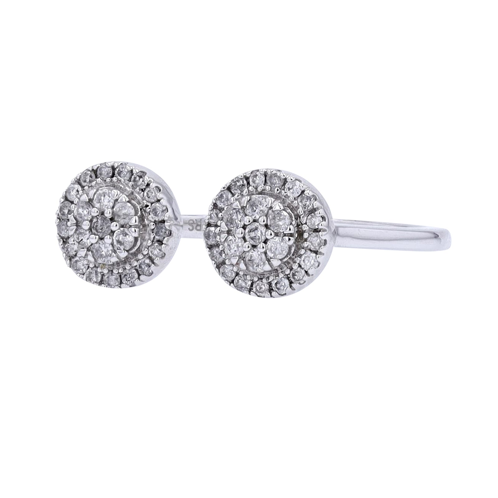 10K WG 1/4 CT Diamond Cuff Ring