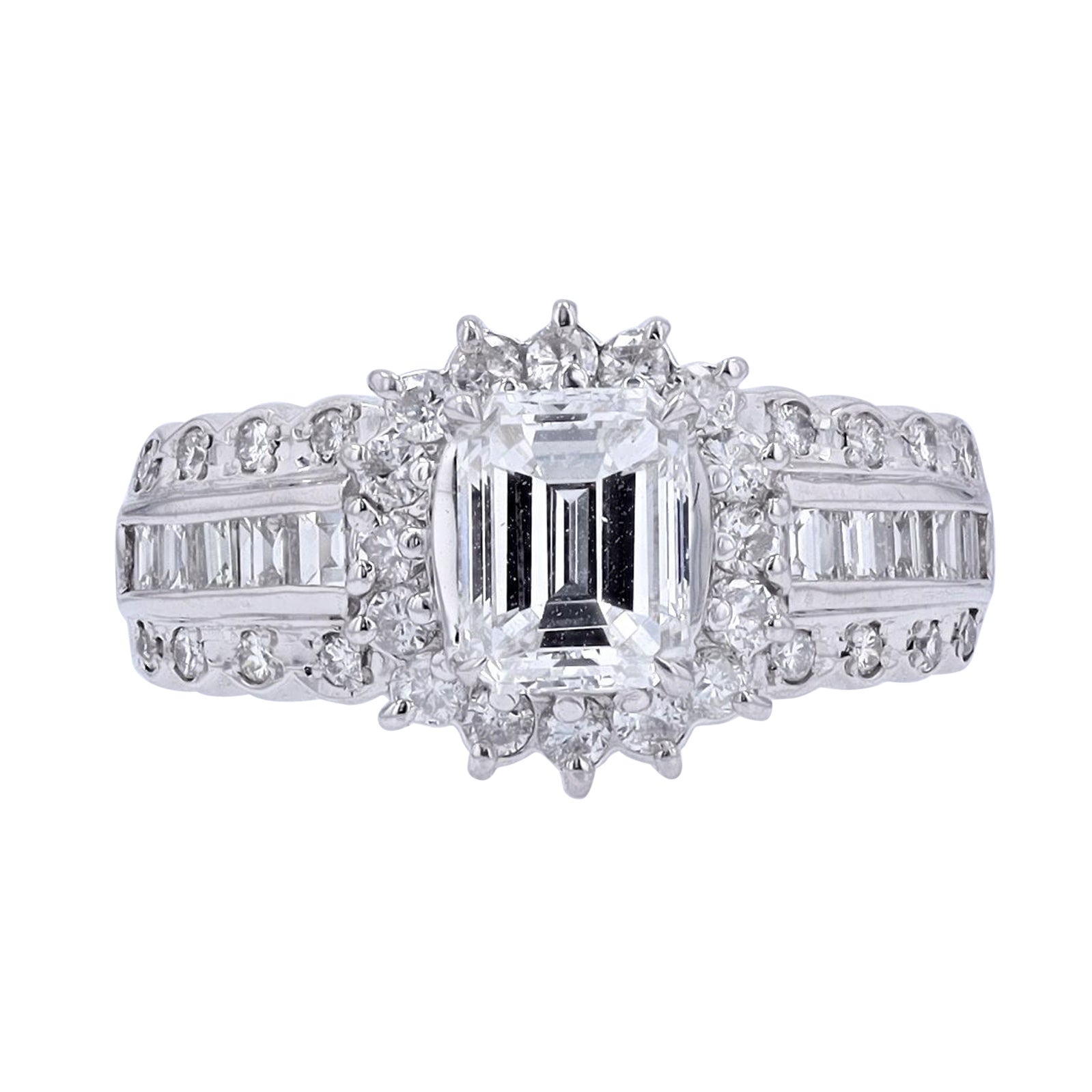 PT900 1 CT CTR Cushion Engagement Ring