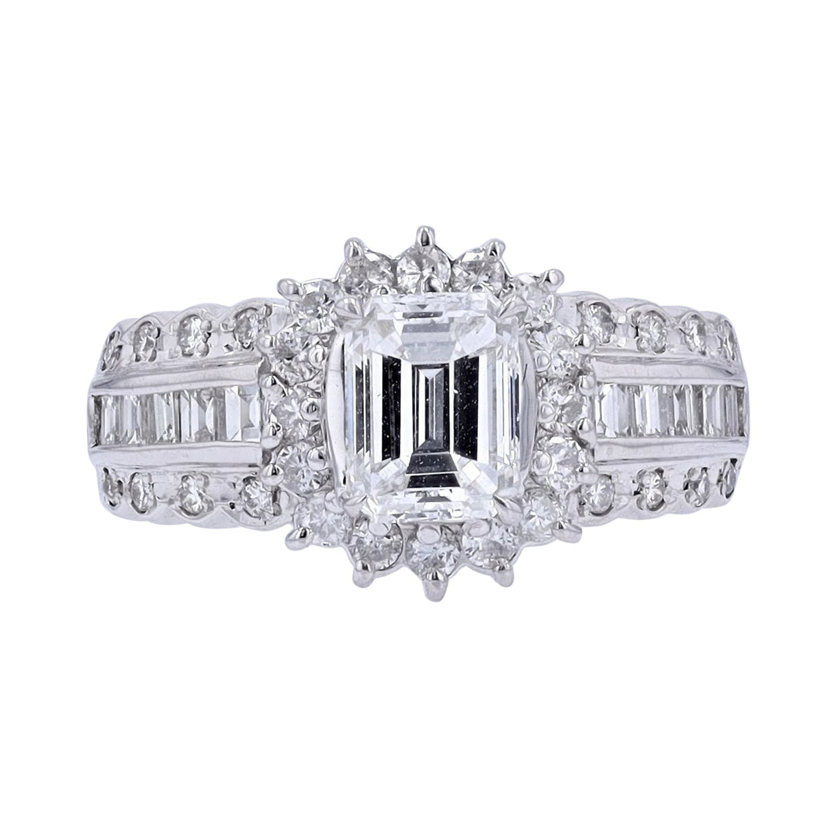 PT900 1 CT CTR Cushion Engagement Ring