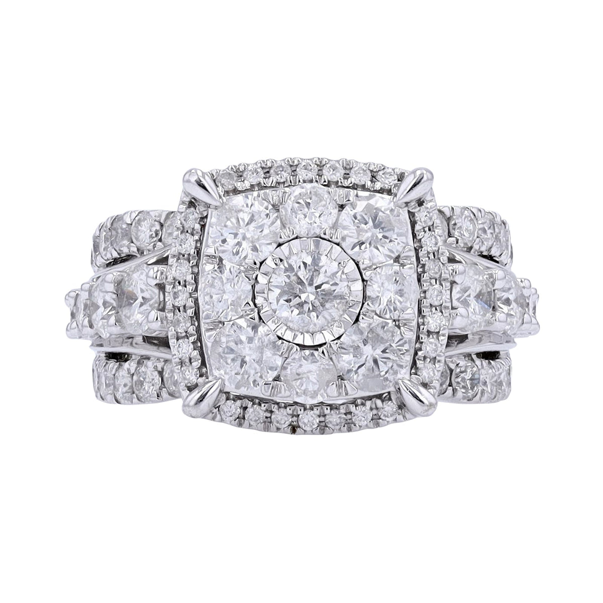 10K WG 3 CTW Diamond Cluster Ring