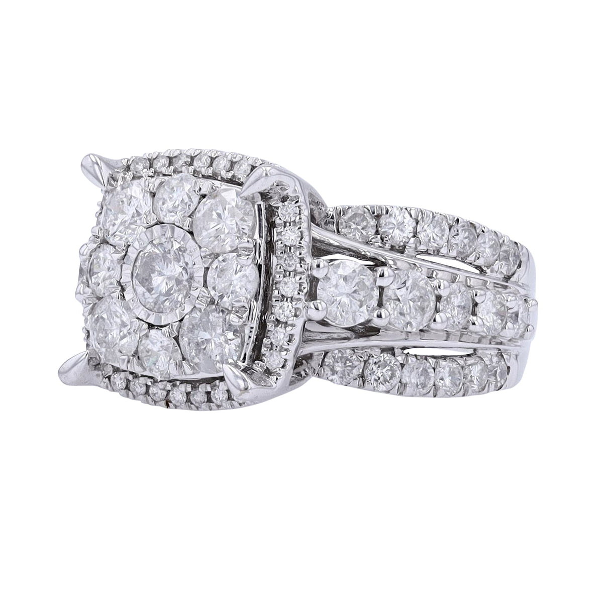 10K WG 3 CTW Diamond Cluster Ring