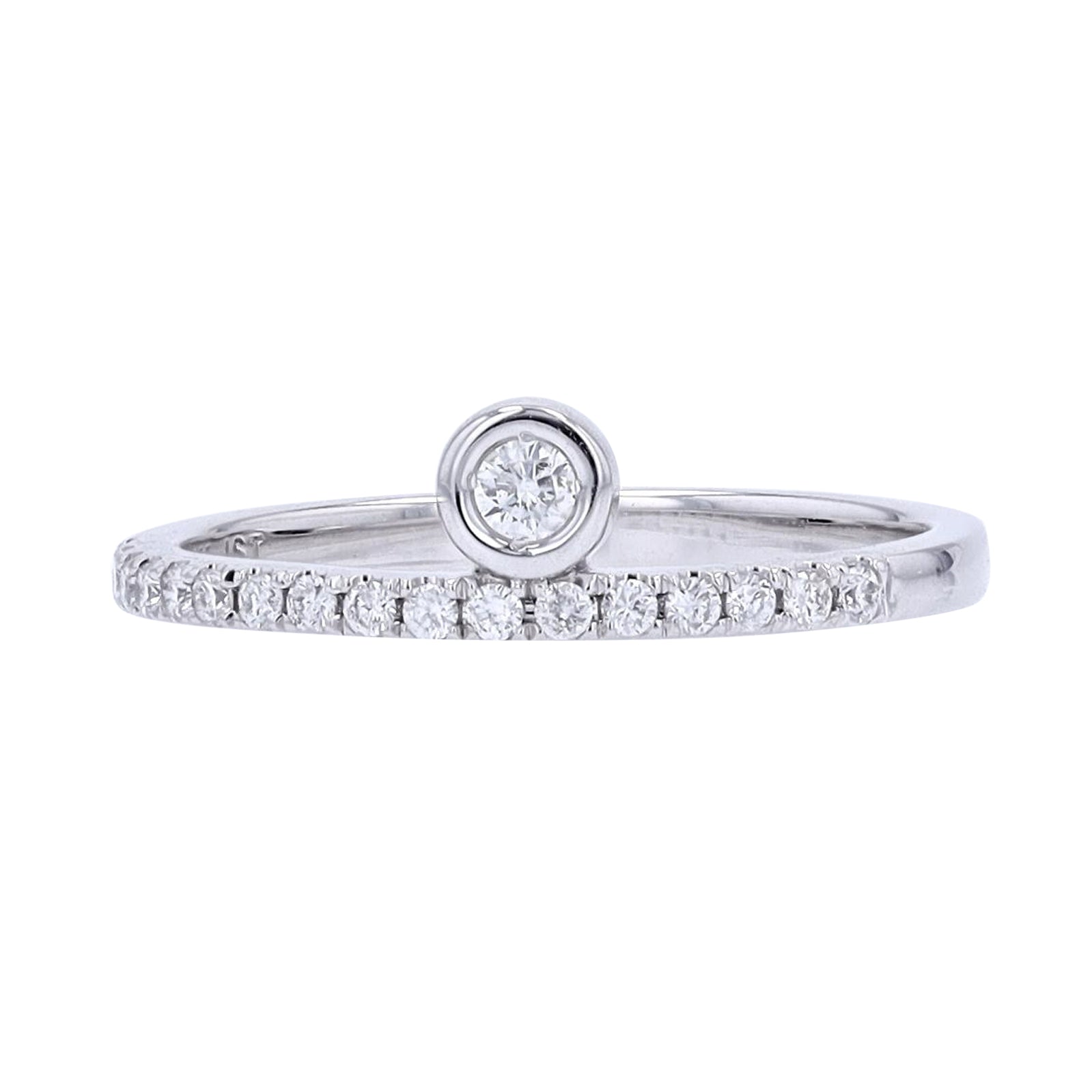 10K WG Bezel Set Diamond Solitaire Ring