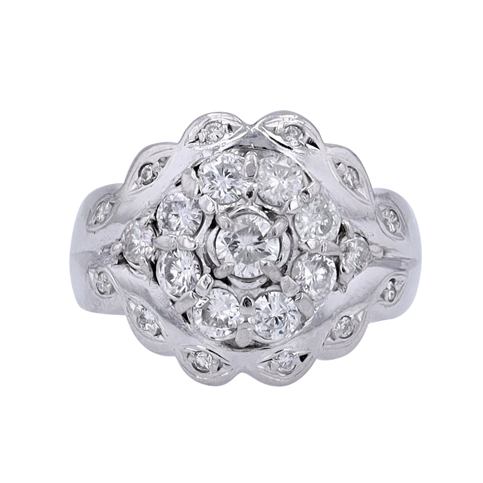 PT900 1.37 CTW Diamond Cluster Ring