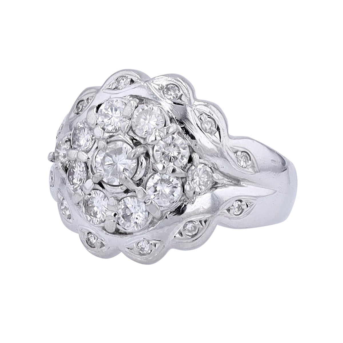 PT900 1.37 CTW Diamond Cluster Ring