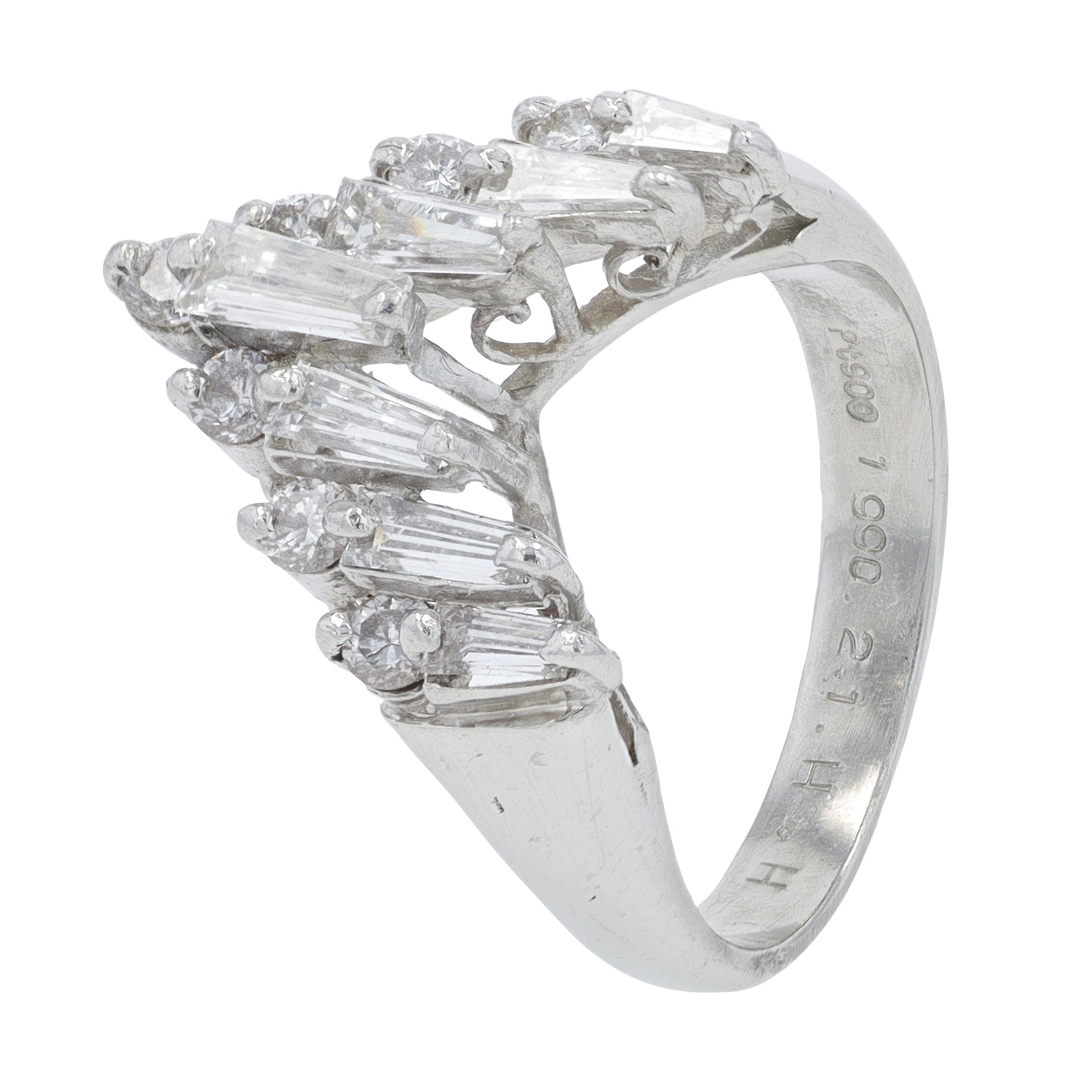 PT900 1.11 CTW Diamond Chevron Ring