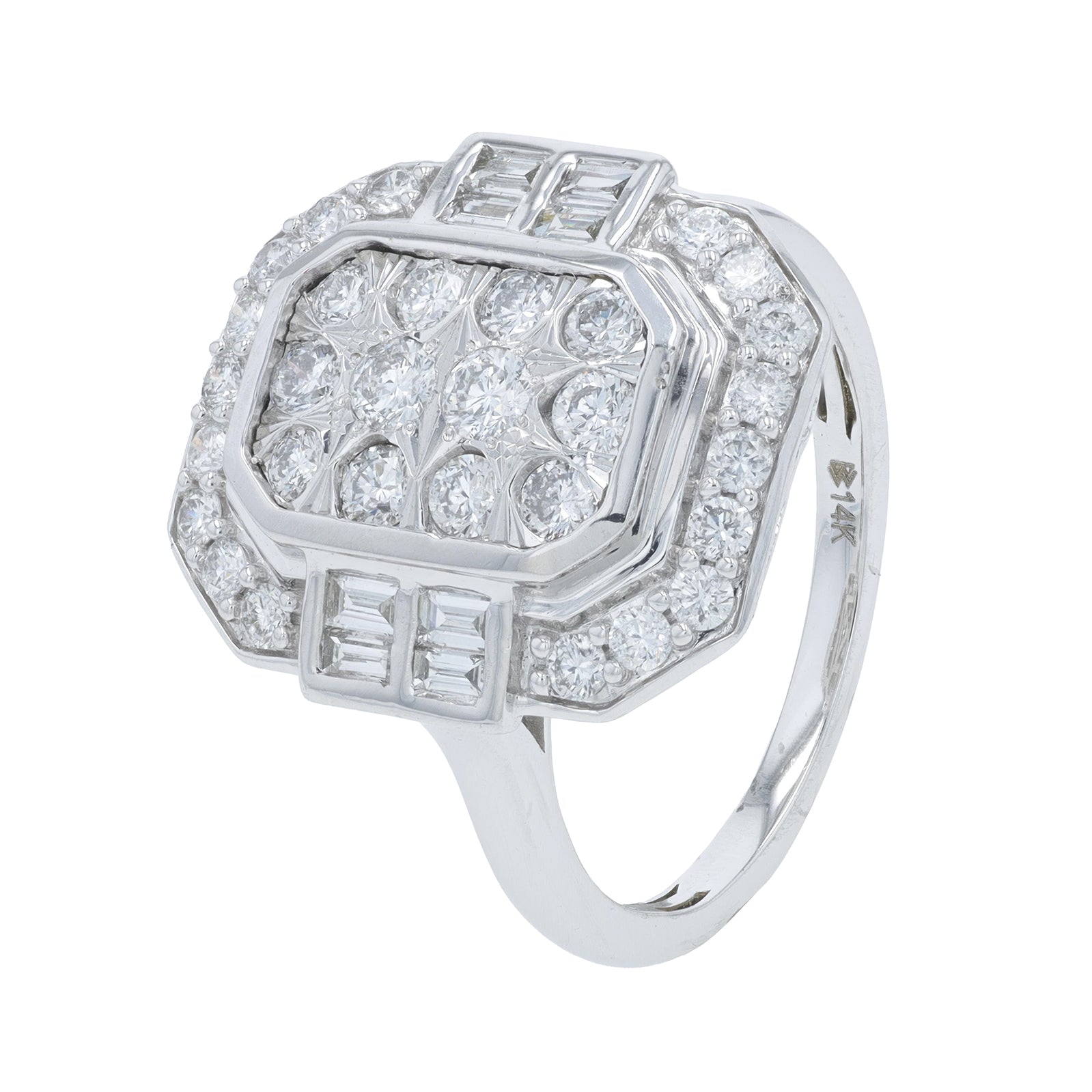 14K WG 1 CTW Diamond Ring