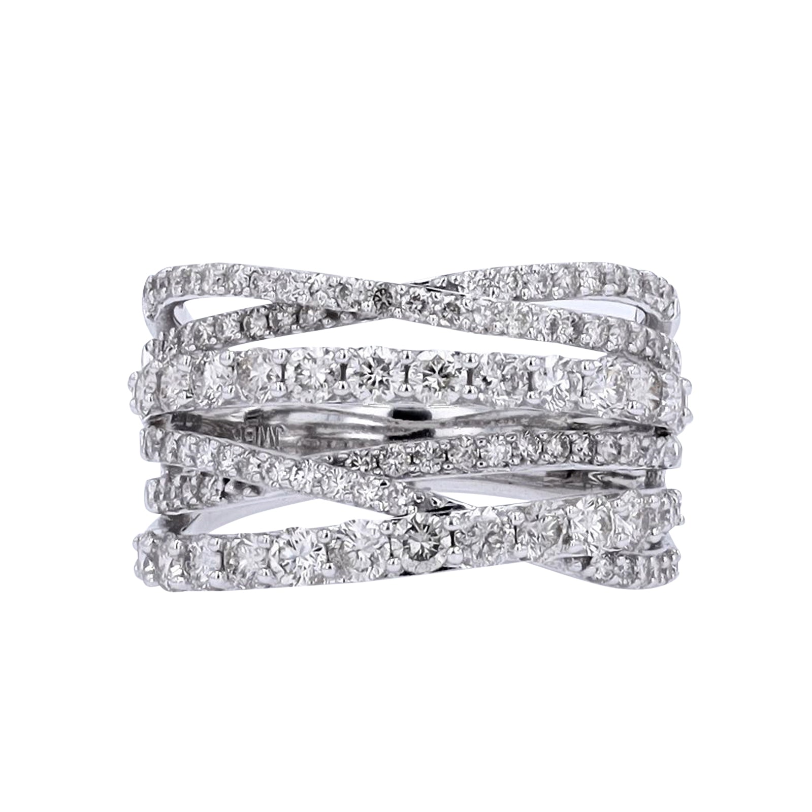 10K WG 2 CTW Diamond Crossover Ring