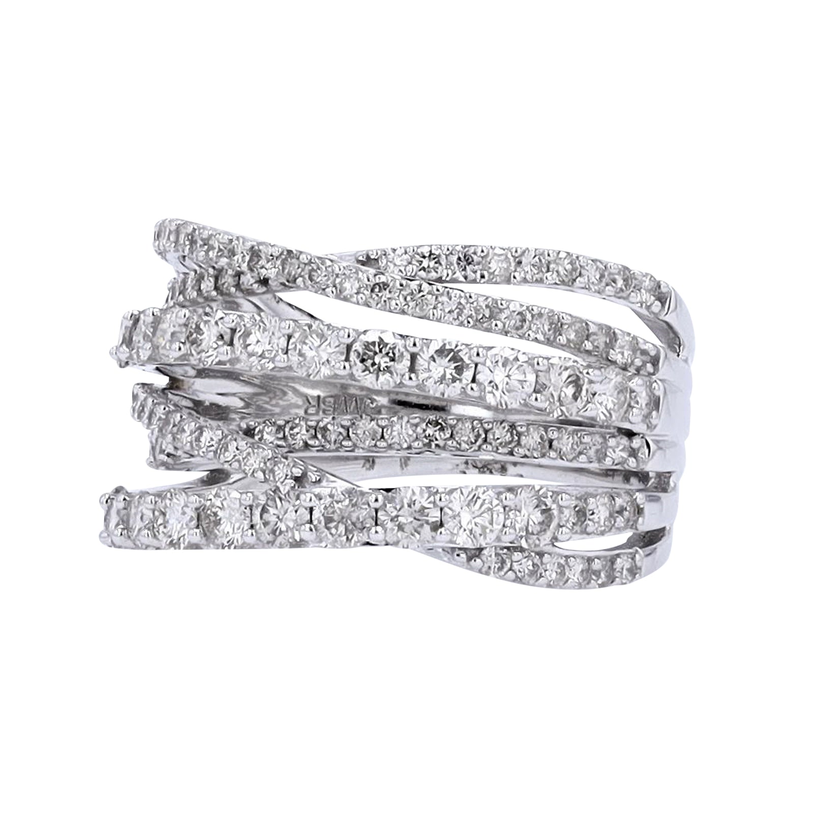 10K WG 2 CTW Diamond Crossover Ring