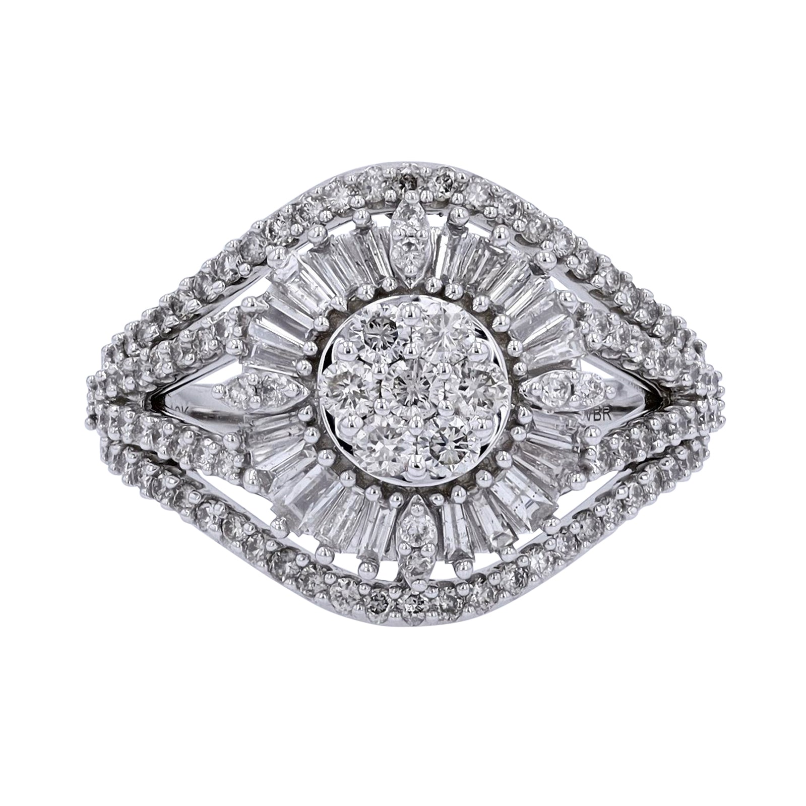 10K WG 1 CTW Diamond Cluster Ring