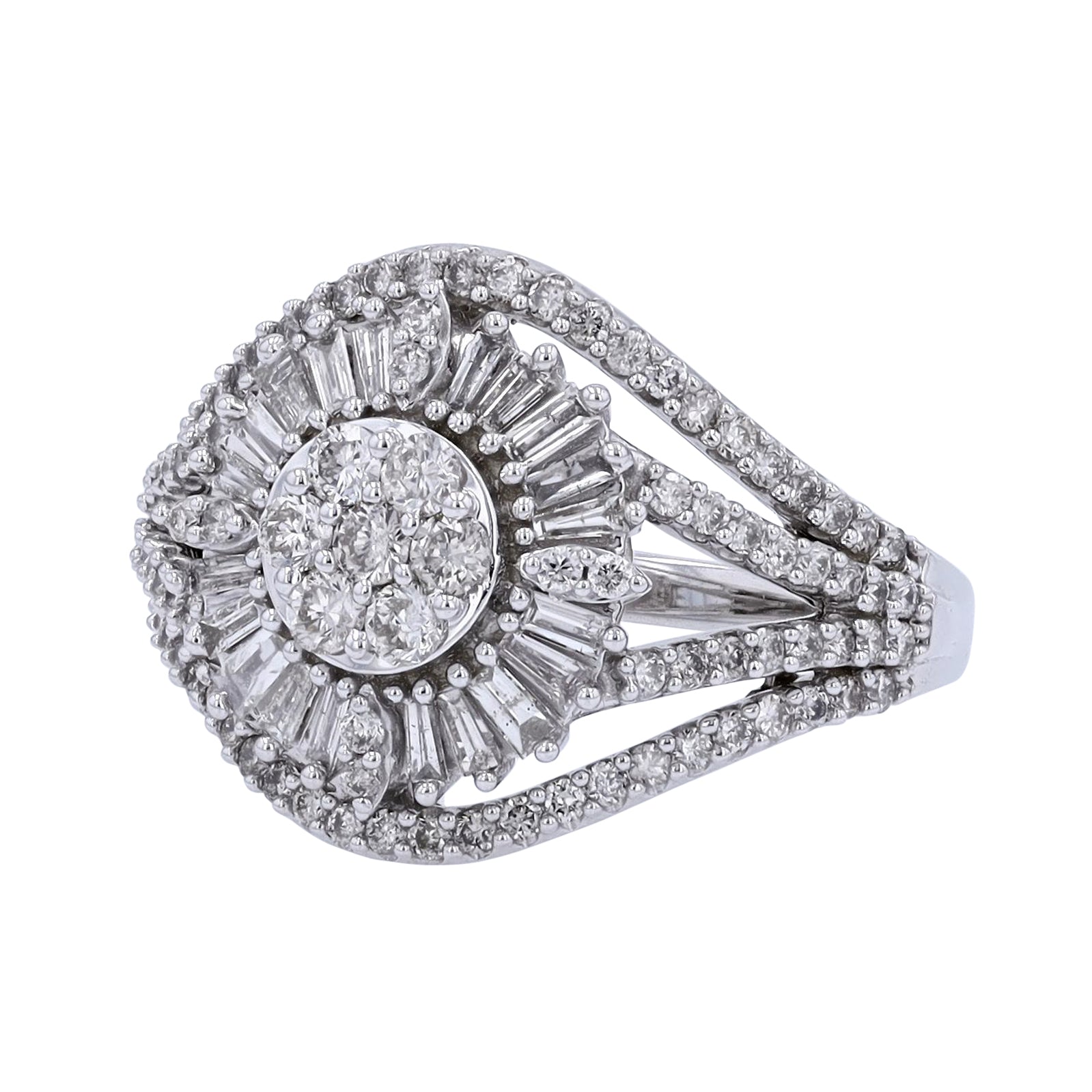 10K WG 1 CTW Diamond Cluster Ring