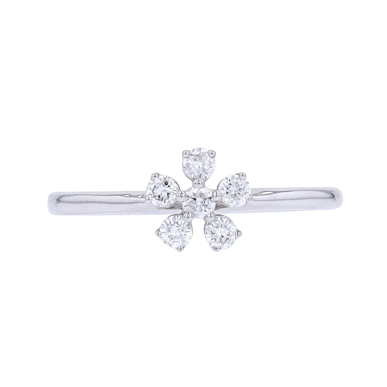 14K Diamond Flower Ring