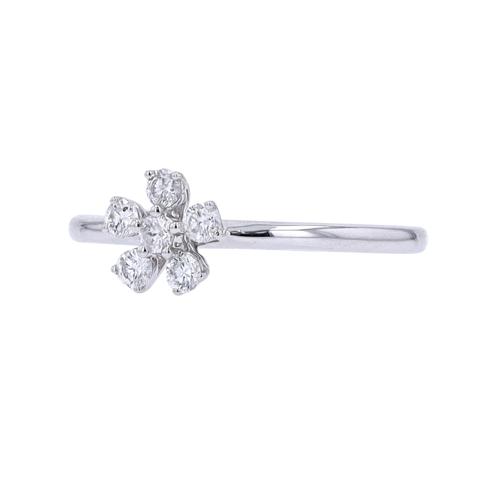 14K Diamond Flower Ring