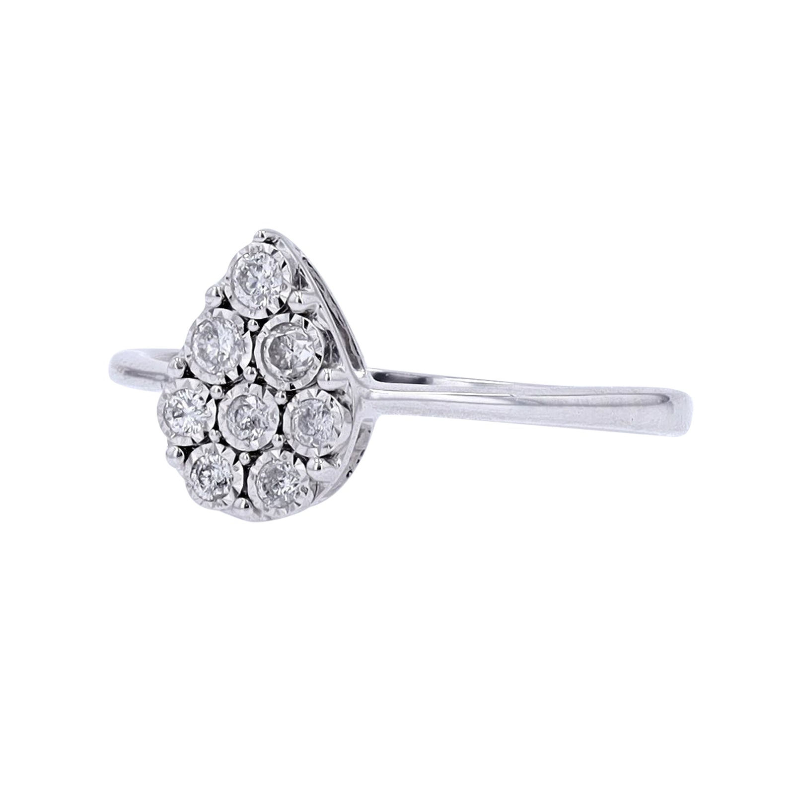 10K WG Pear Cluster Miracle Set Ring