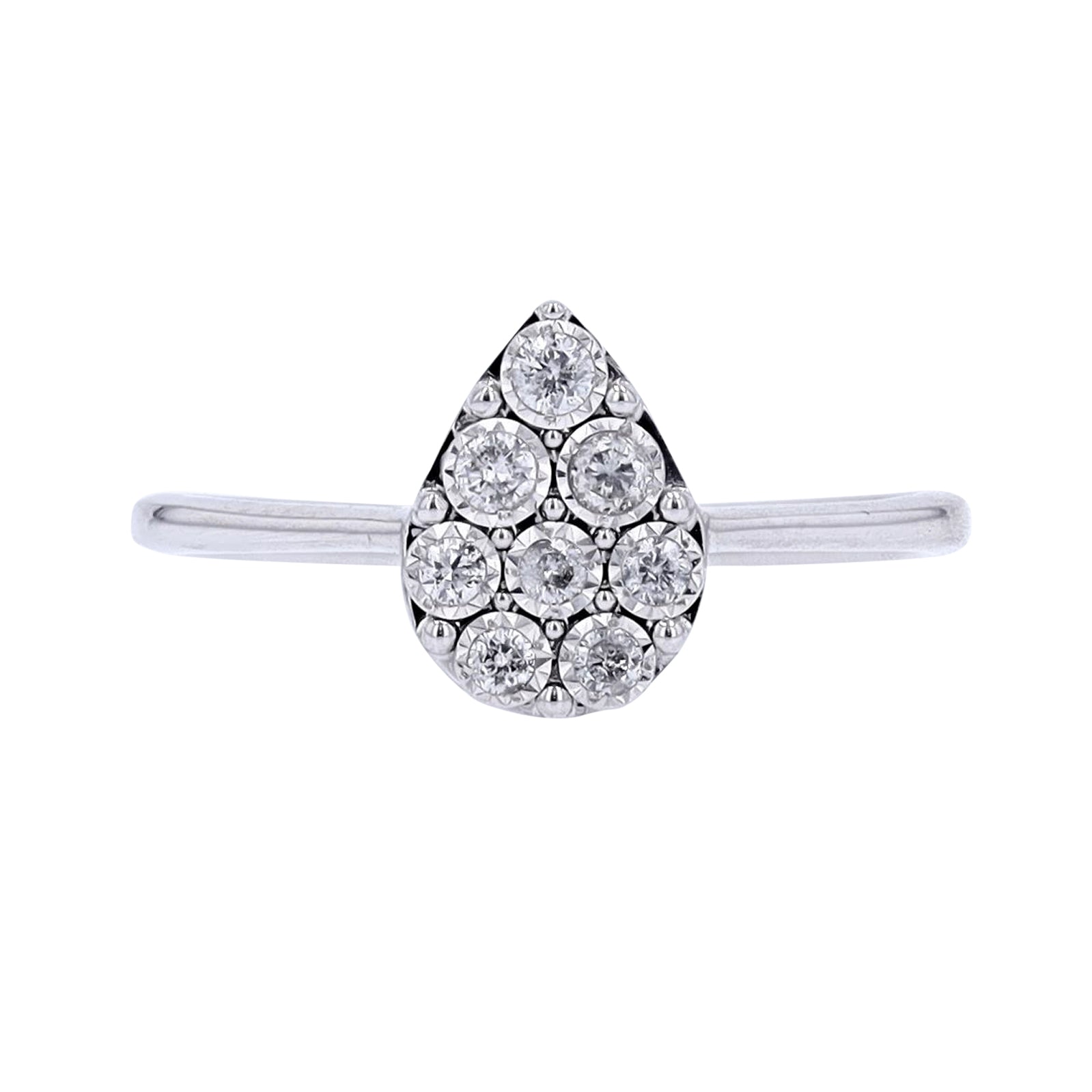 10K WG Pear Cluster Miracle Set Ring