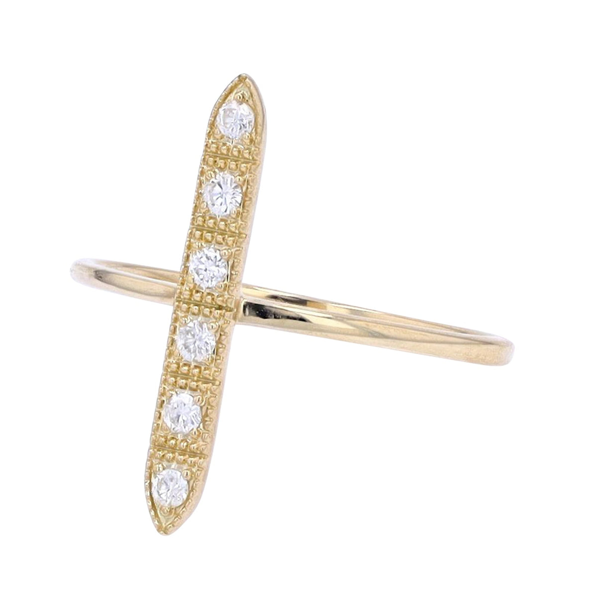 14K Diamond Bar Ring<p><strong>More Colors Available</p></strong>