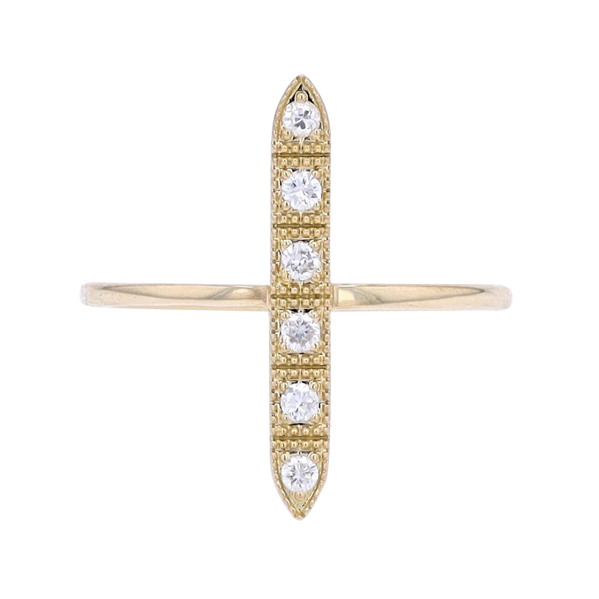 14K Diamond Bar Ring<p><strong>More Colors Available</p></strong>