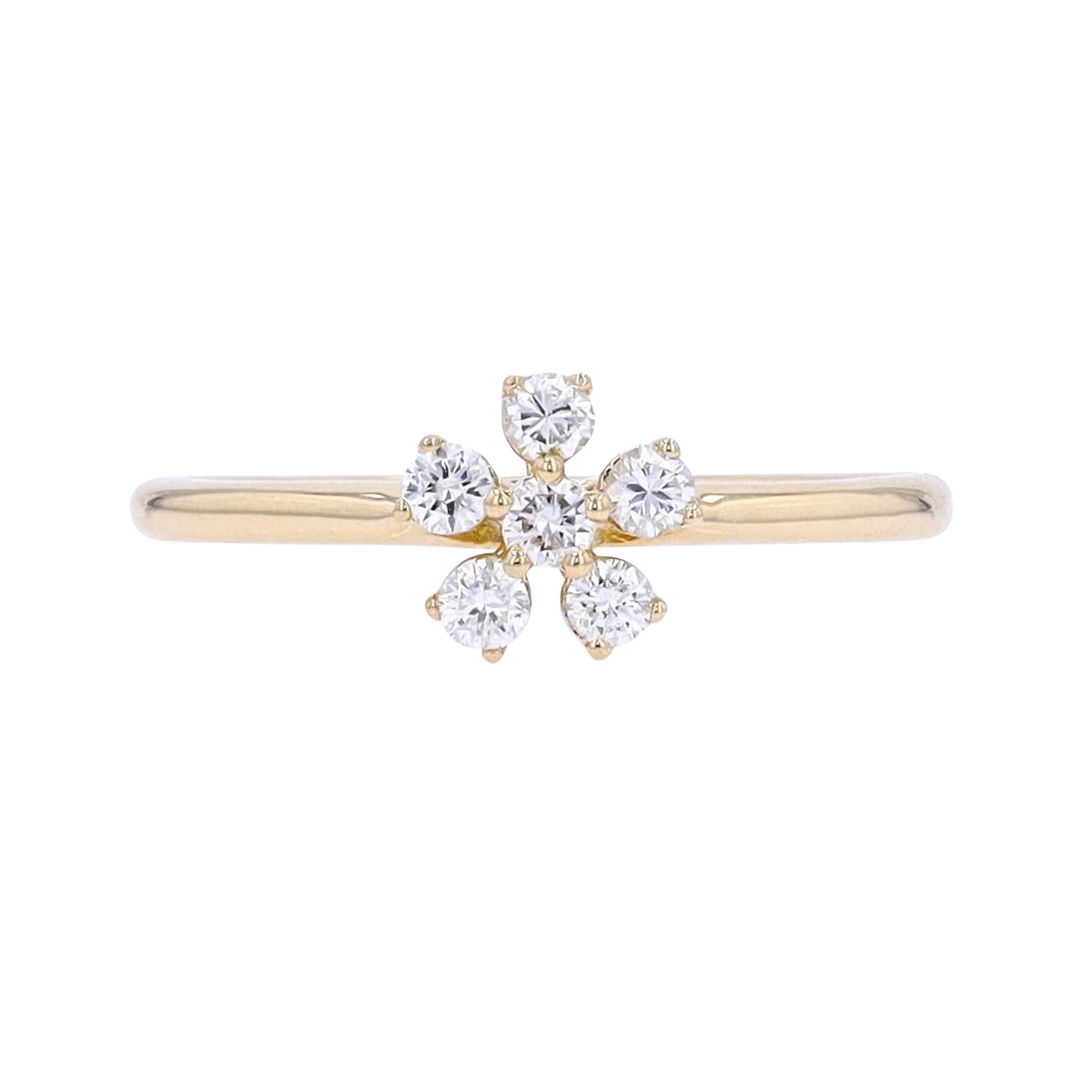 14K Diamond Flower Ring