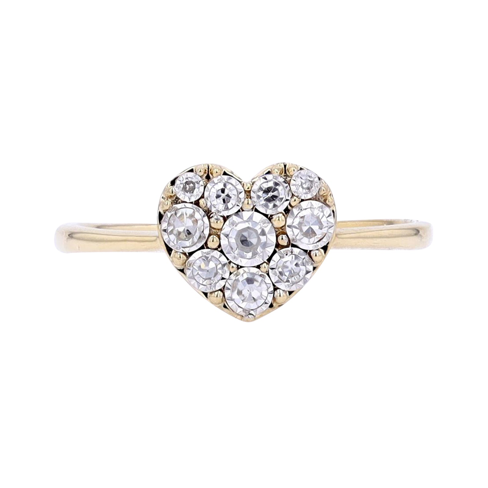 10K YG .16 CTW Diamond Heart Ring