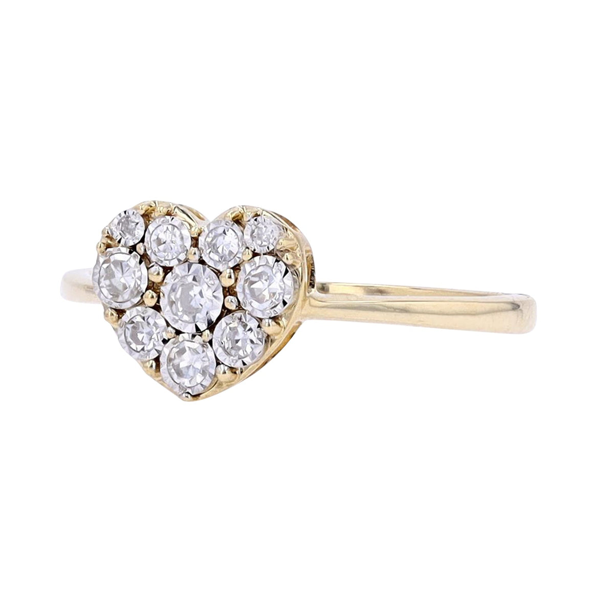10K YG .16 CTW Diamond Heart Ring