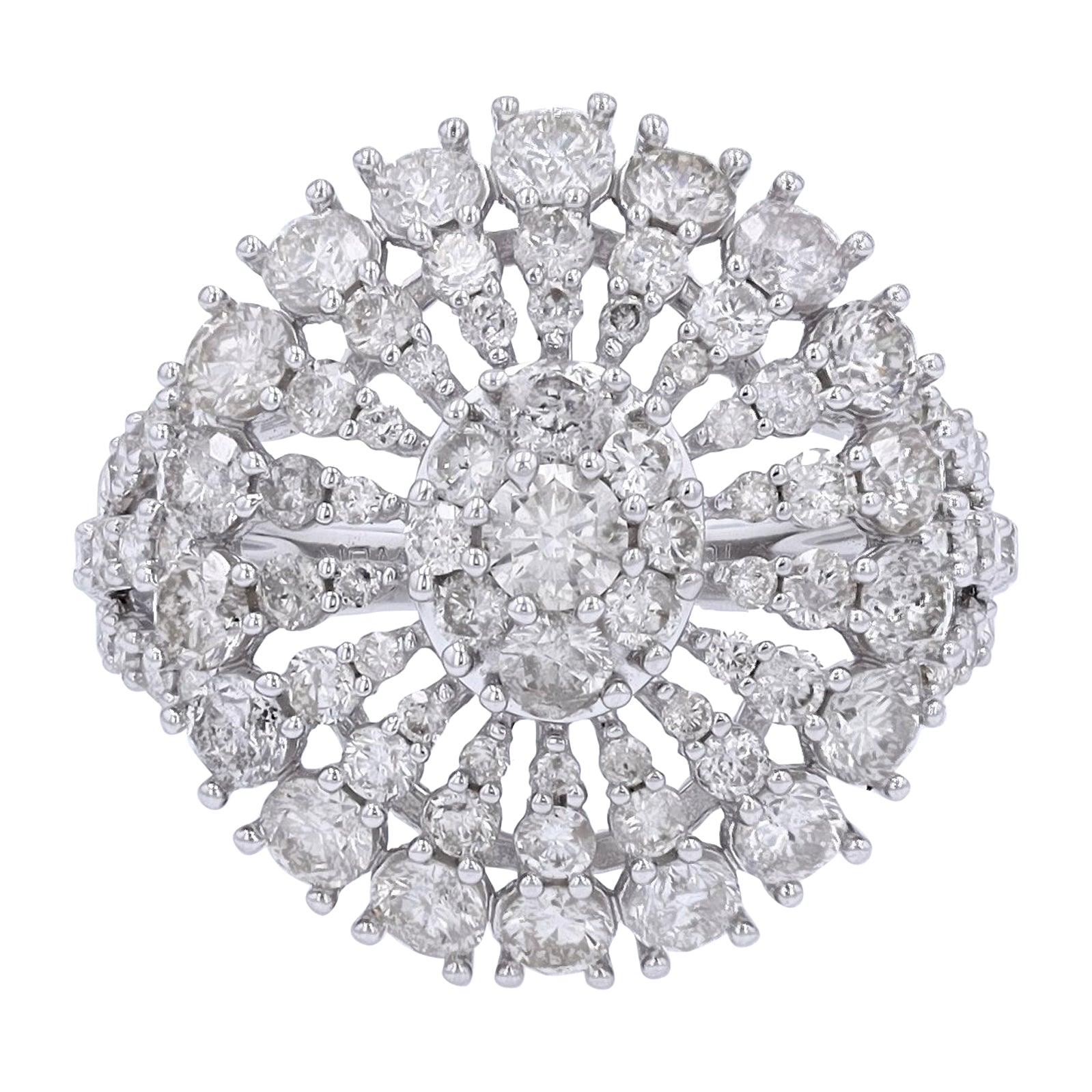 10K WG 3 CTW Diamond Cocktail Ring