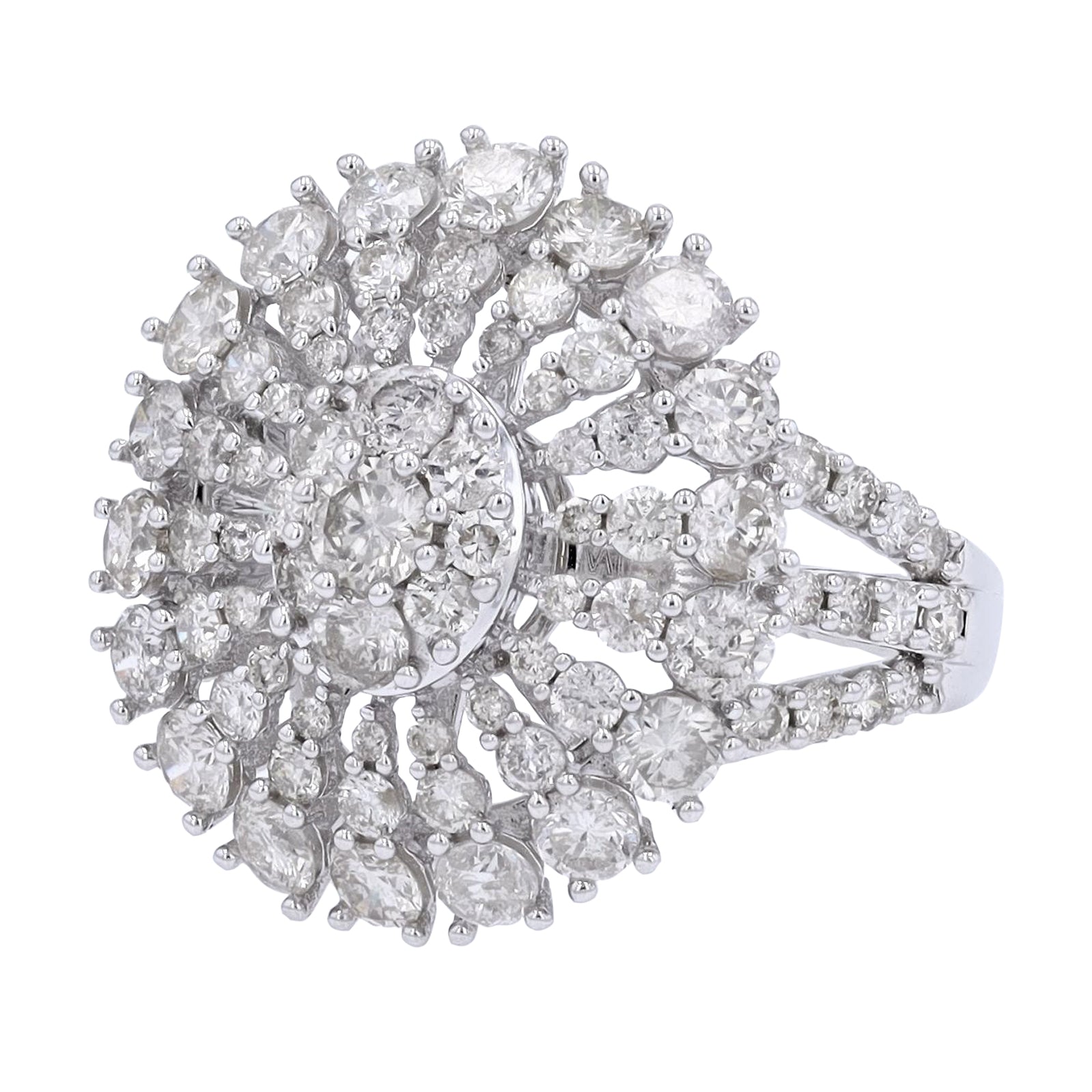 10K WG 3 CTW Diamond Cocktail Ring