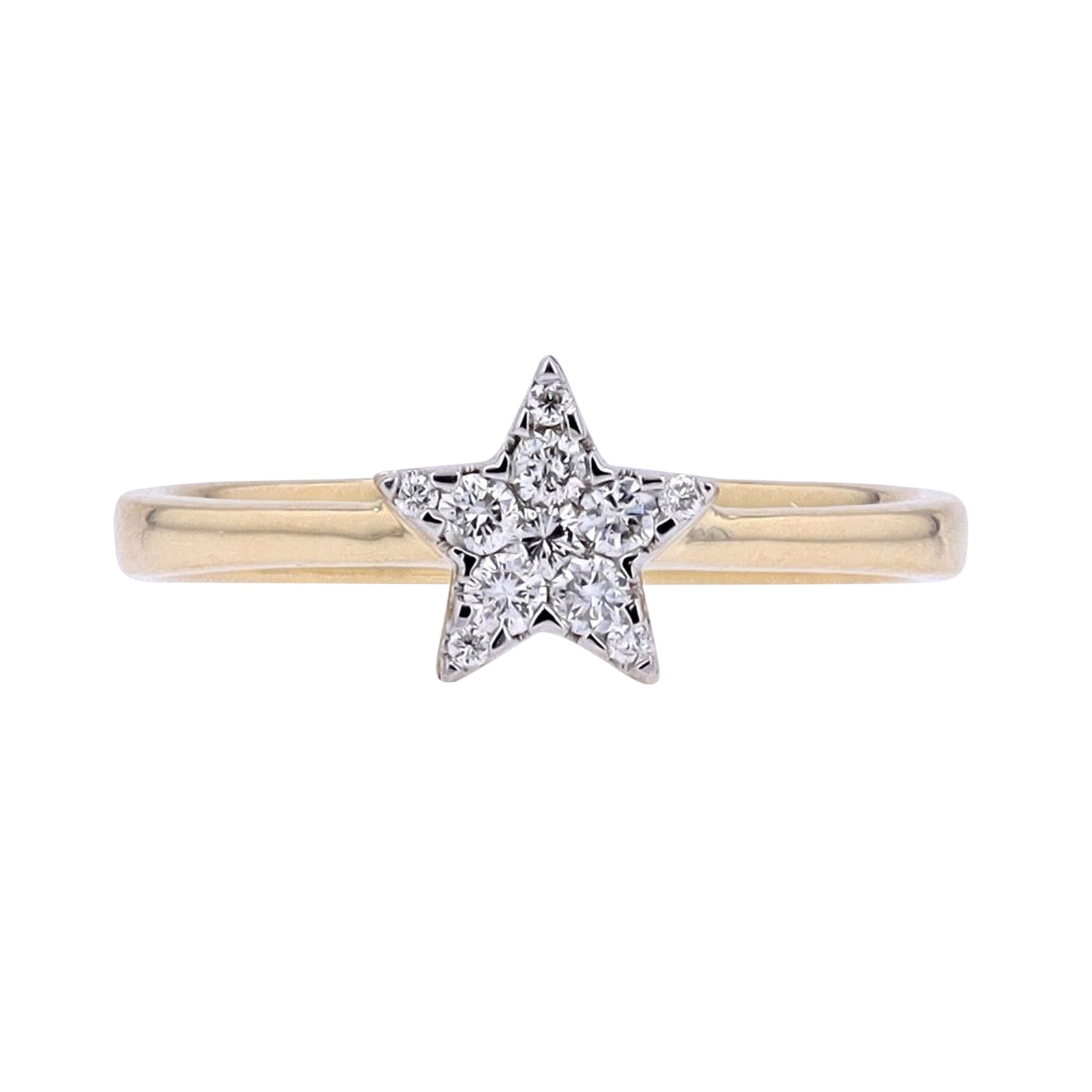 14K YG .20 CTW Diamond Star Ring