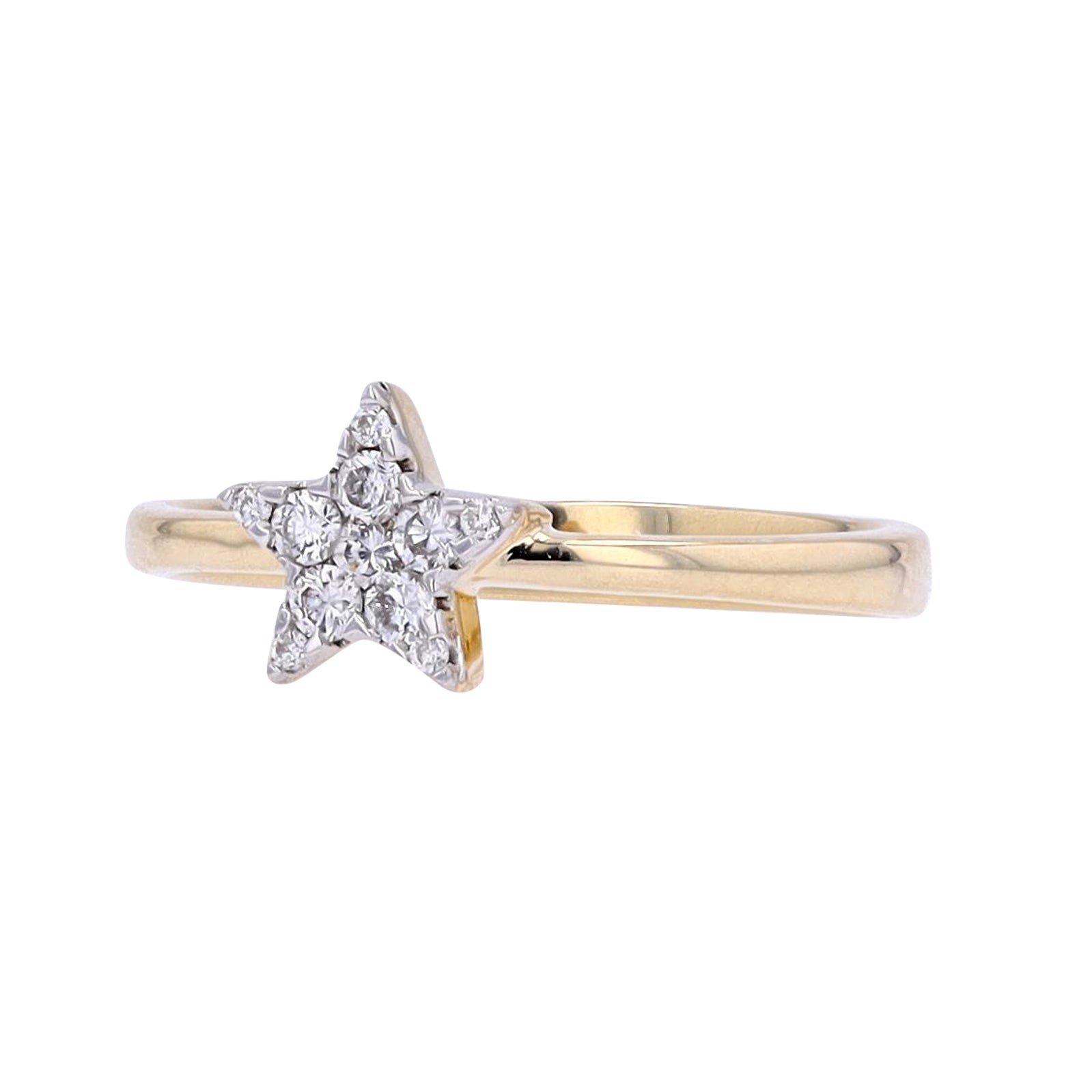14K YG .20 CTW Diamond Star Ring