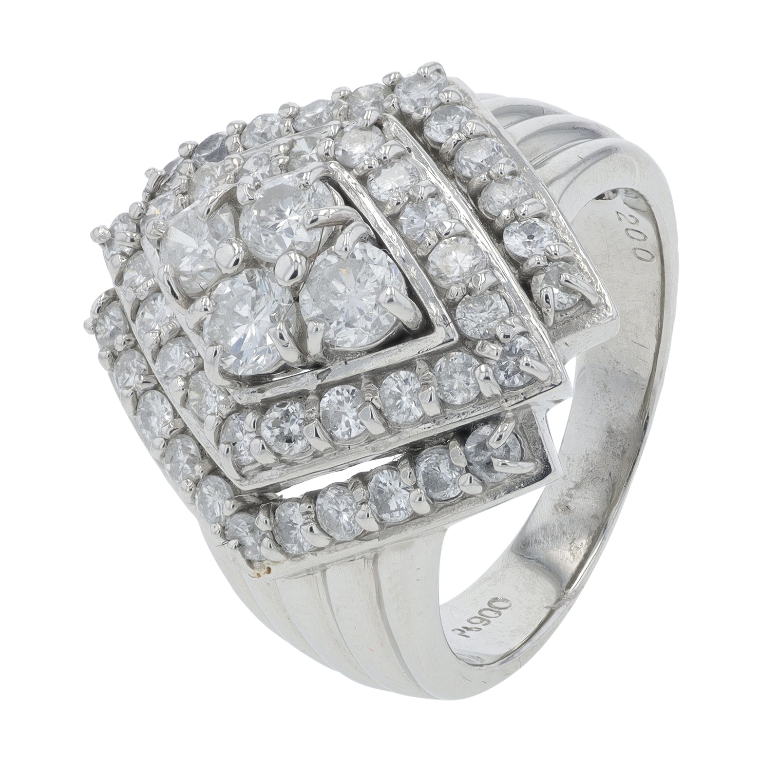 PT900 2 CTW Diamond Cluster Ring