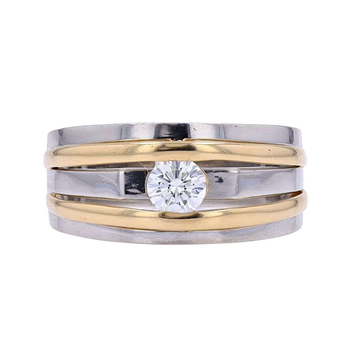 PT900/18K YG .35 CTW Diamond Ring