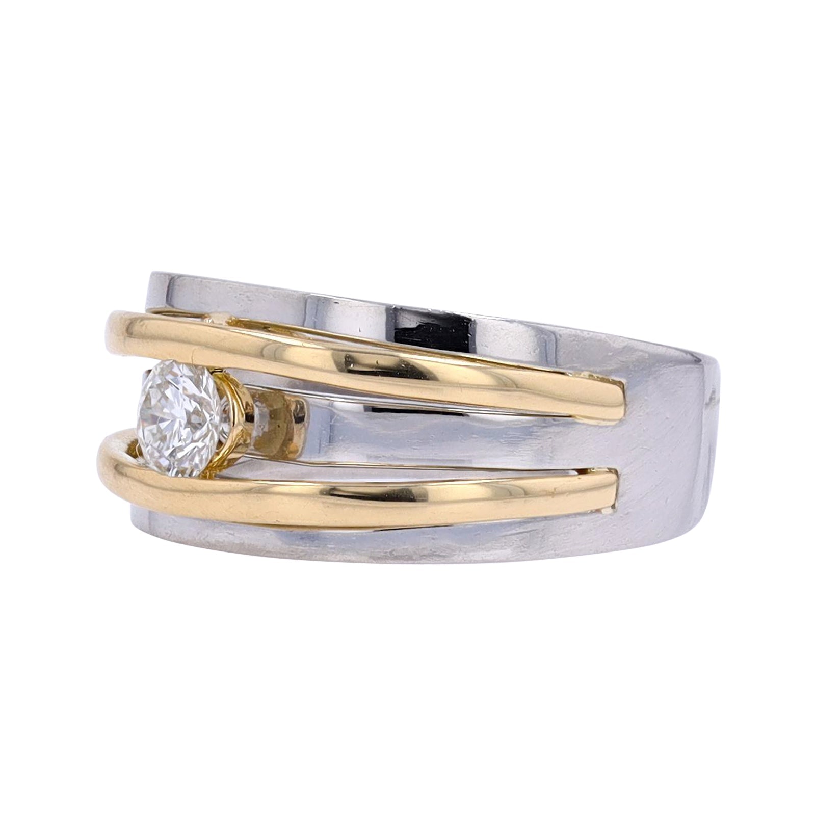 PT900/18K YG .35 CTW Diamond Ring