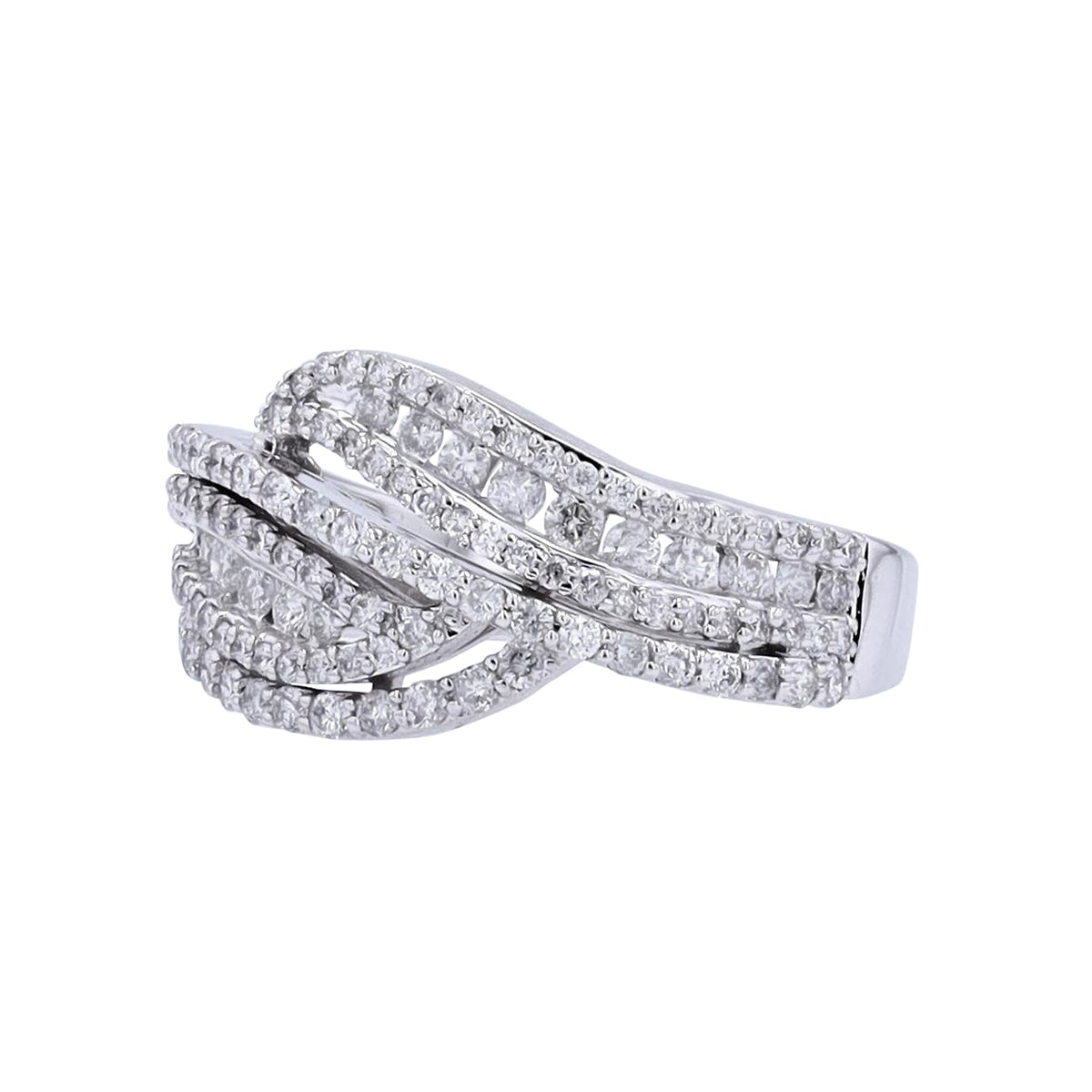 14K WG 1 CT Diamond Bypass Ring